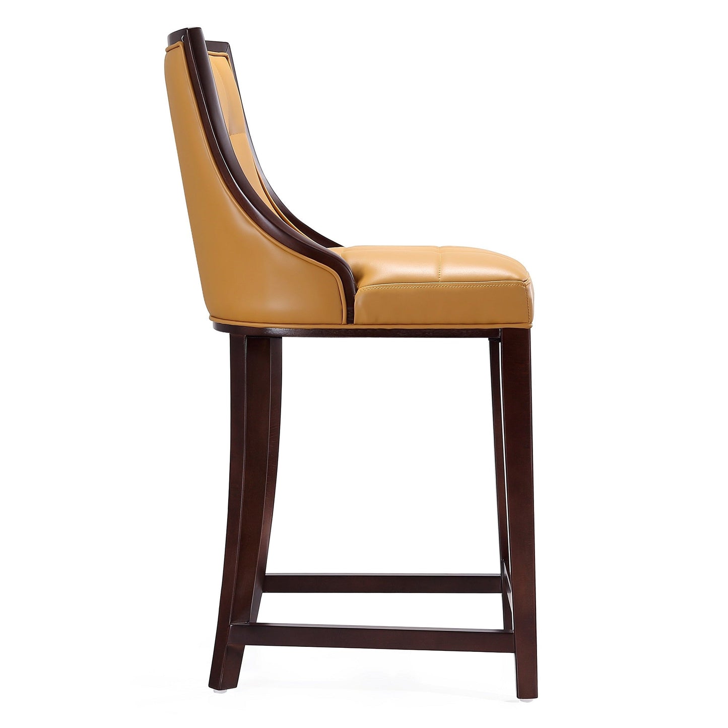Fifth Ave Counter Stool in Camel and Dark Walnut - Ornate Home