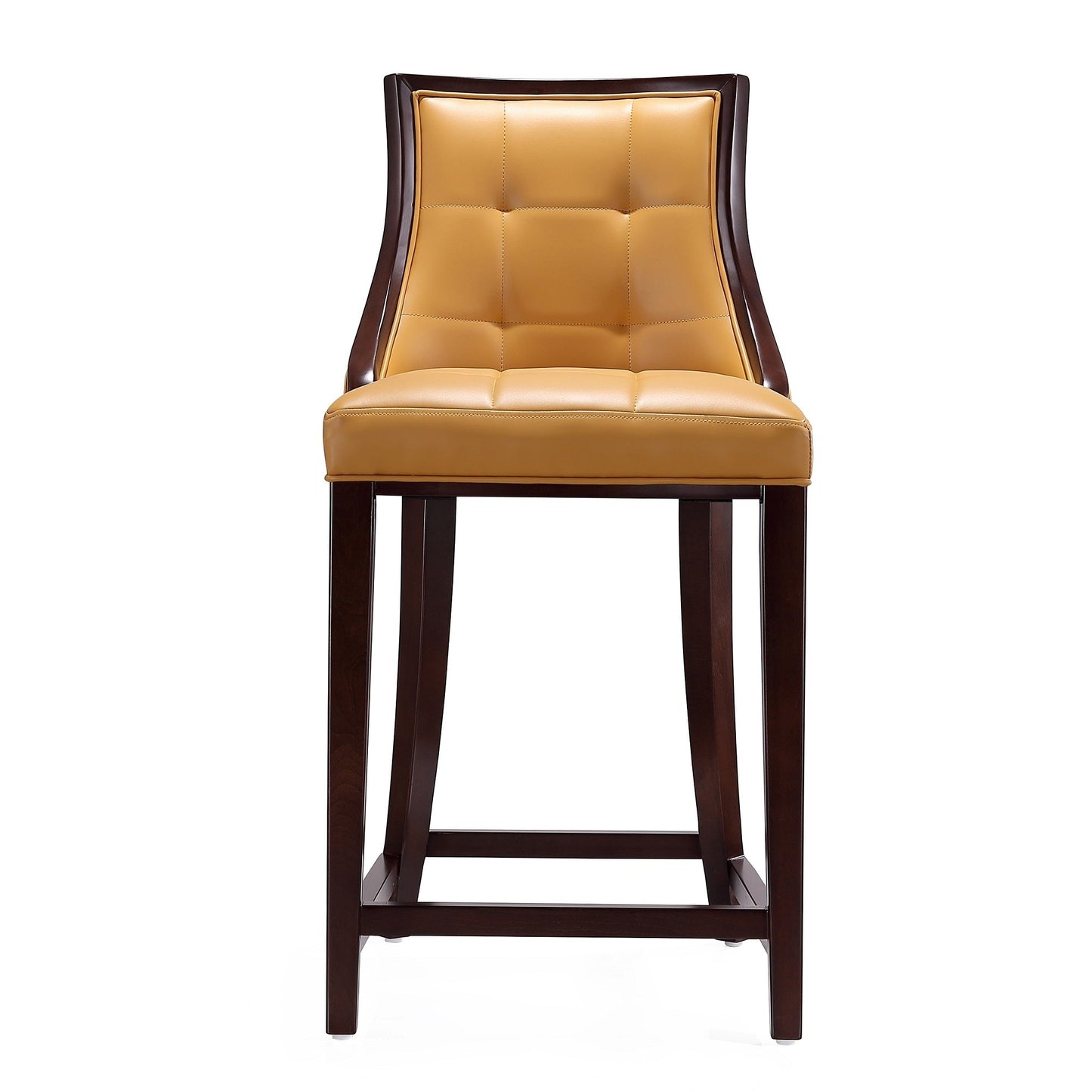 Fifth Ave Counter Stool in Camel and Dark Walnut (set of 2) - Ornate Home