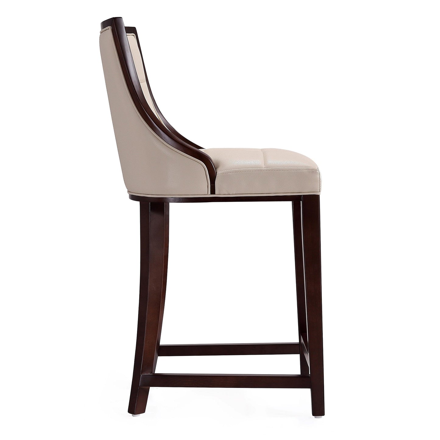 Fifth Ave Counter Stool in Cream and Dark Walnut - Ornate Home