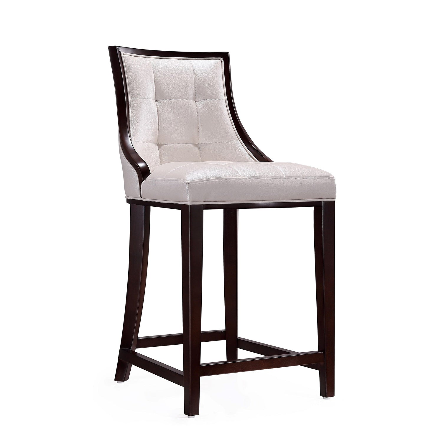 Fifth Ave Counter Stool in Pearl White and Walnut (set of 2) - Ornate Home