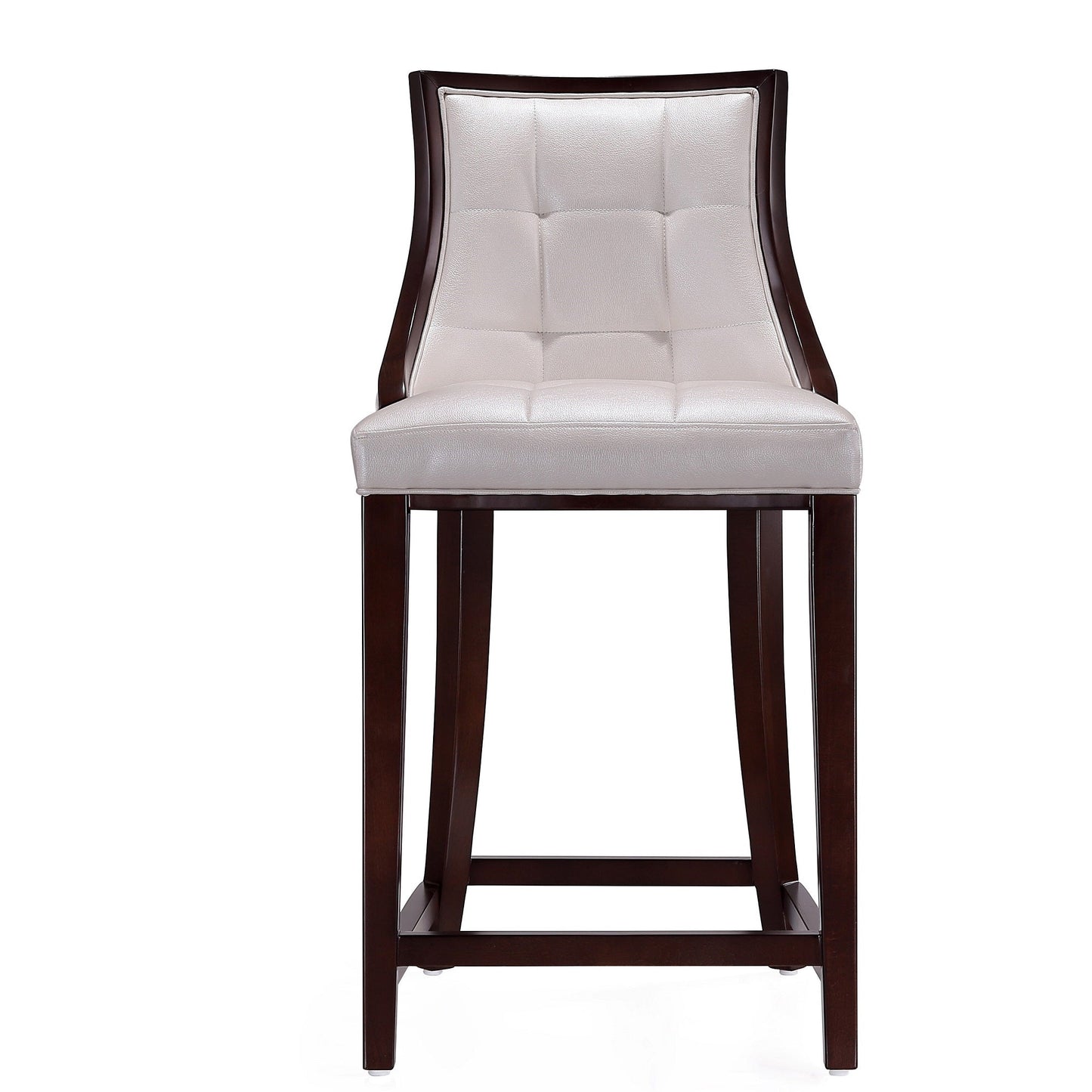 Fifth Ave Counter Stool in Pearl White and Walnut (set of 2) - Ornate Home