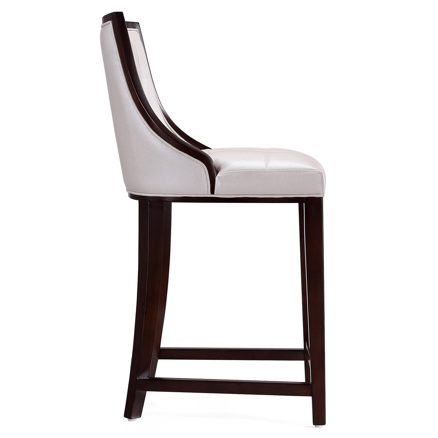 Fifth Ave Counter Stool in Pearl White and Walnut (set of 2) - Ornate Home