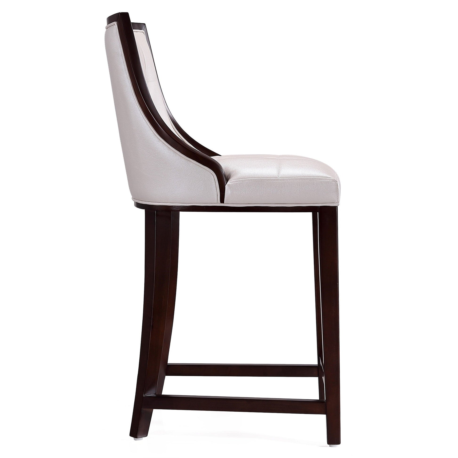 Fifth Ave Counter Stool in Pearl White and Walnut (set of 2) - Ornate Home