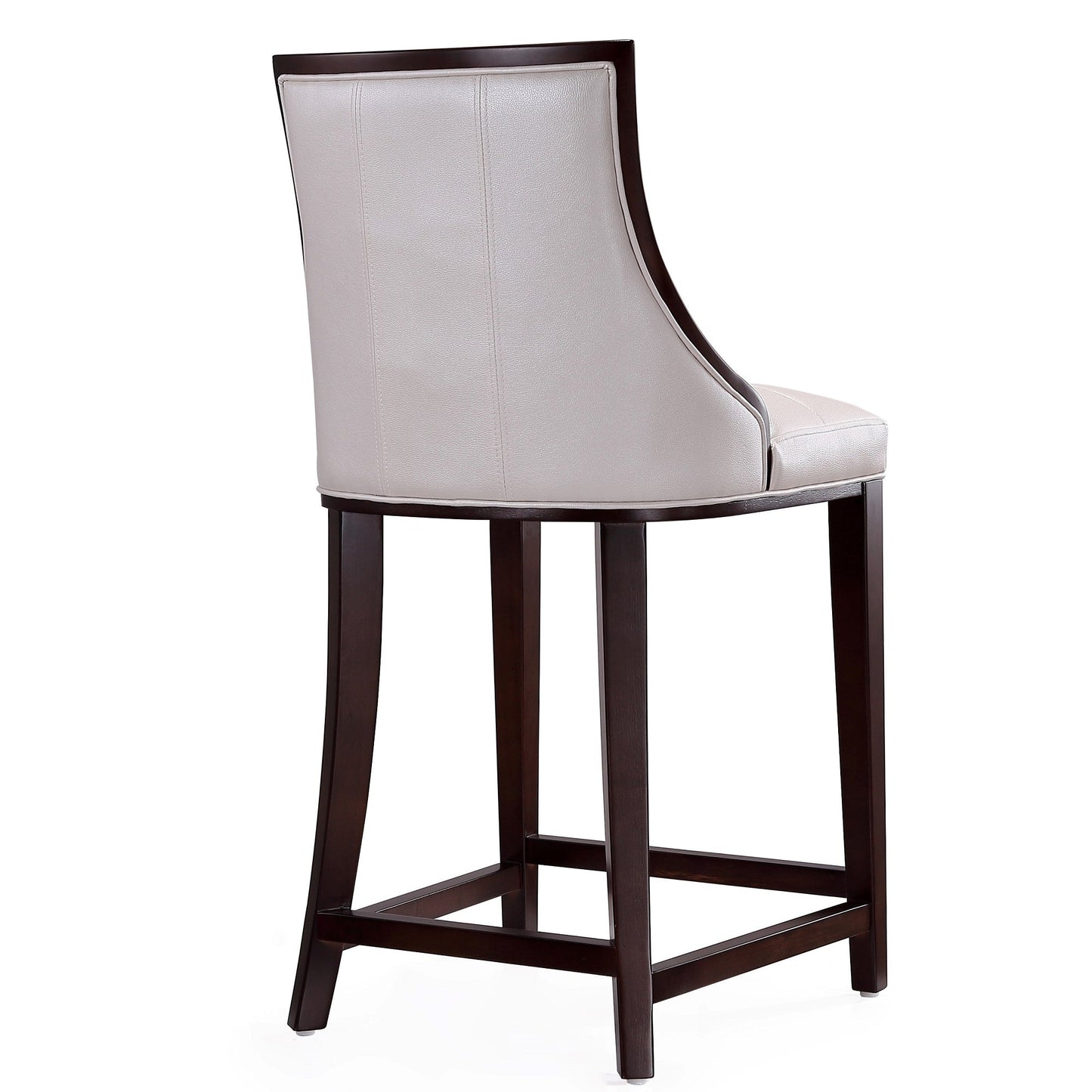 Fifth Ave Counter Stool in Pearl White and Walnut (set of 3) - Ornate Home