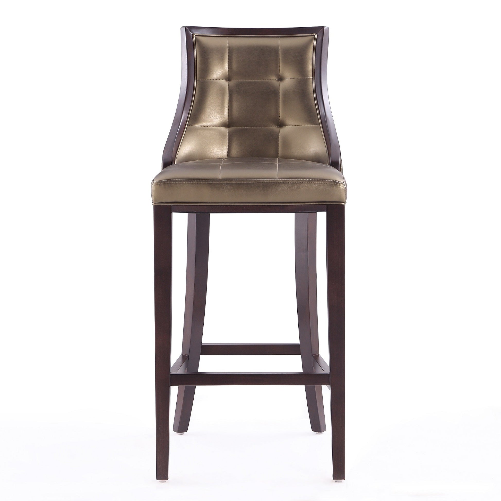 Fifth Avenue Bar Stool in Bronze and Walnut (set of 2) - Ornate Home