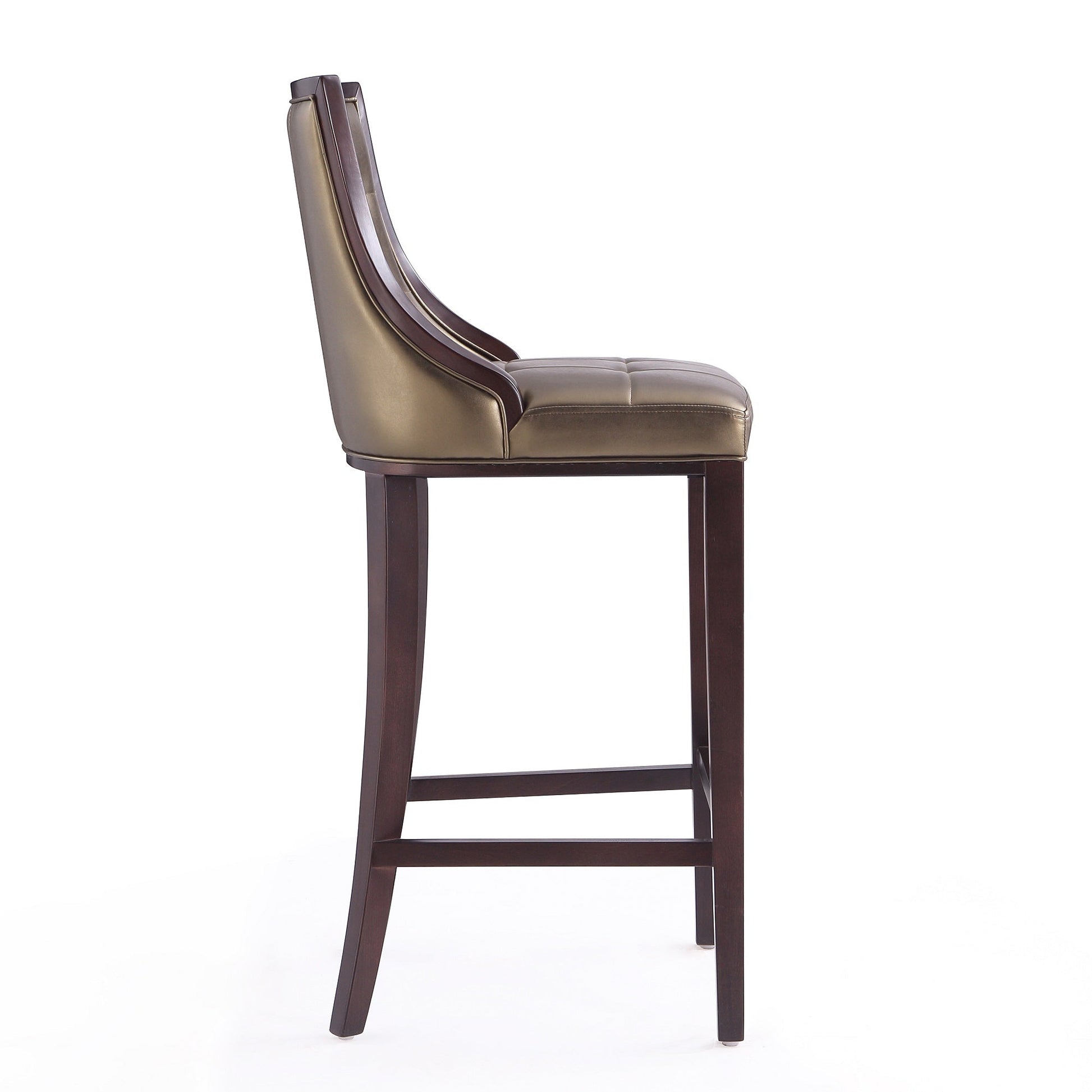 Fifth Avenue Bar Stool in Bronze and Walnut (set of 2) - Ornate Home