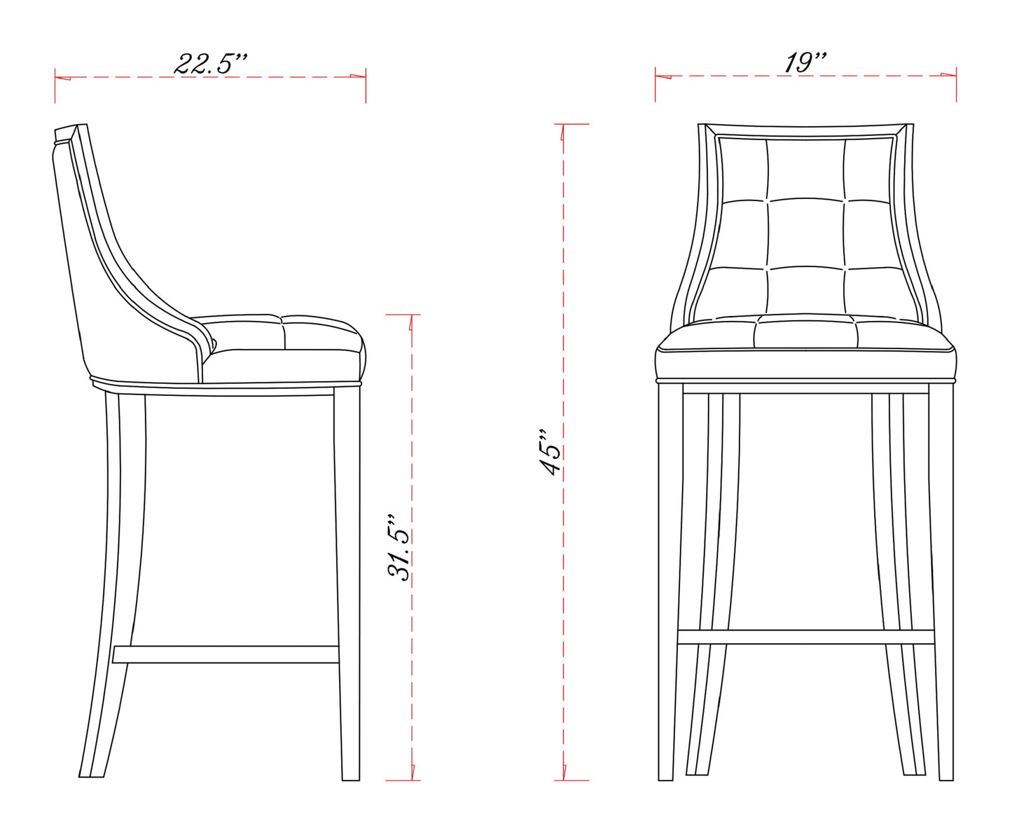 Fifth Avenue Bar Stool in Cream and Walnut - Ornate Home
