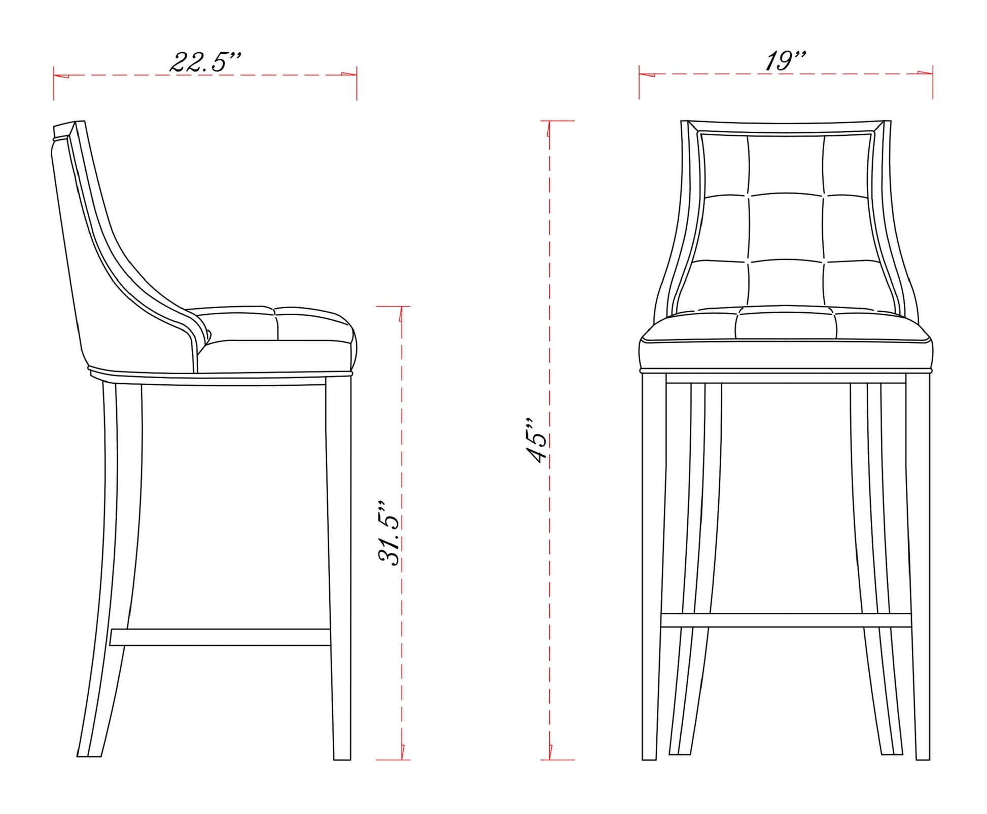 Fifth Avenue Bar Stool in Cream and Walnut - Ornate Home