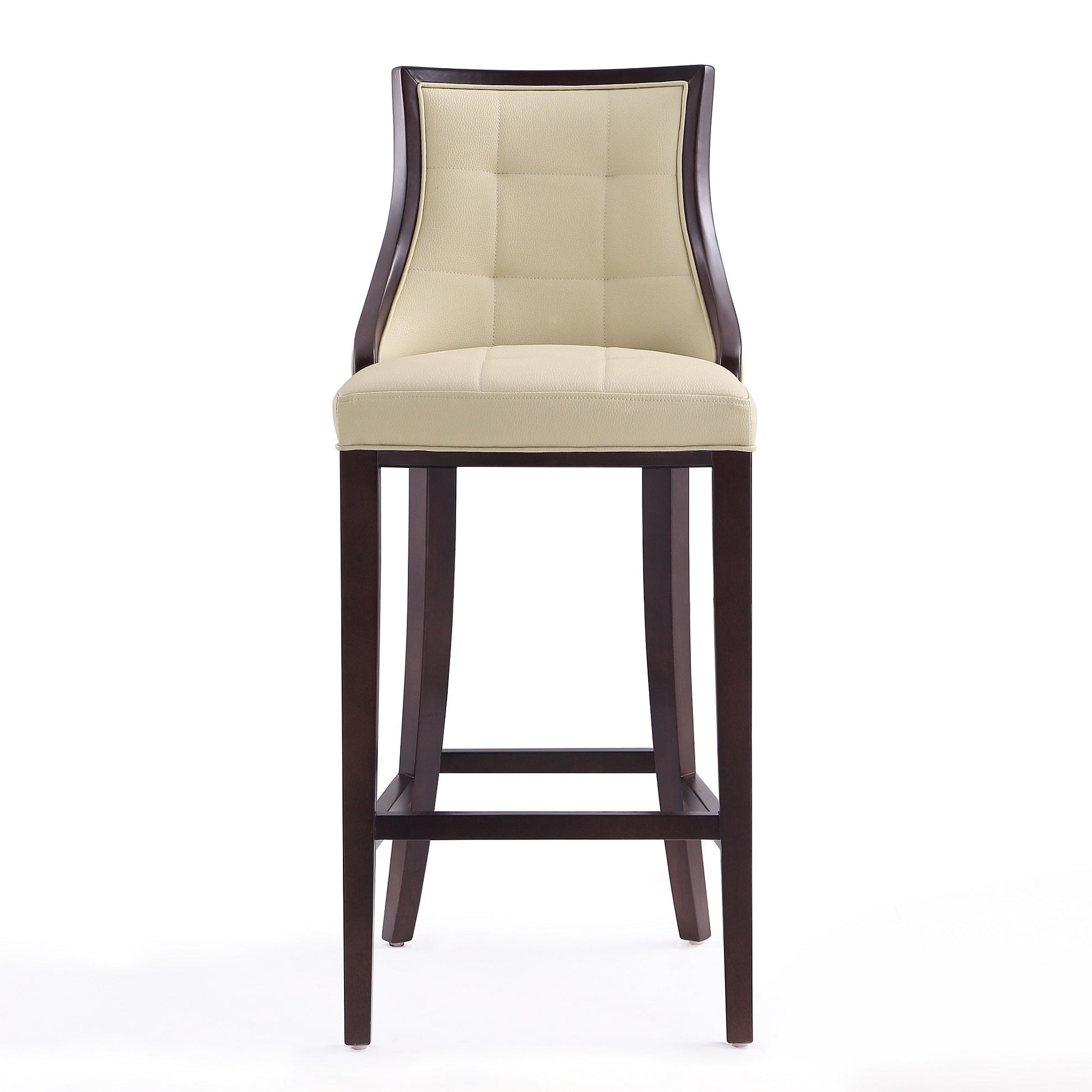 Fifth Avenue Bar Stool in Cream and Walnut (set of 2) - Ornate Home