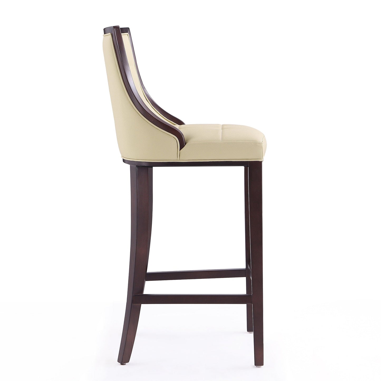 Fifth Avenue Bar Stool in Cream and Walnut (set of 2) - Ornate Home