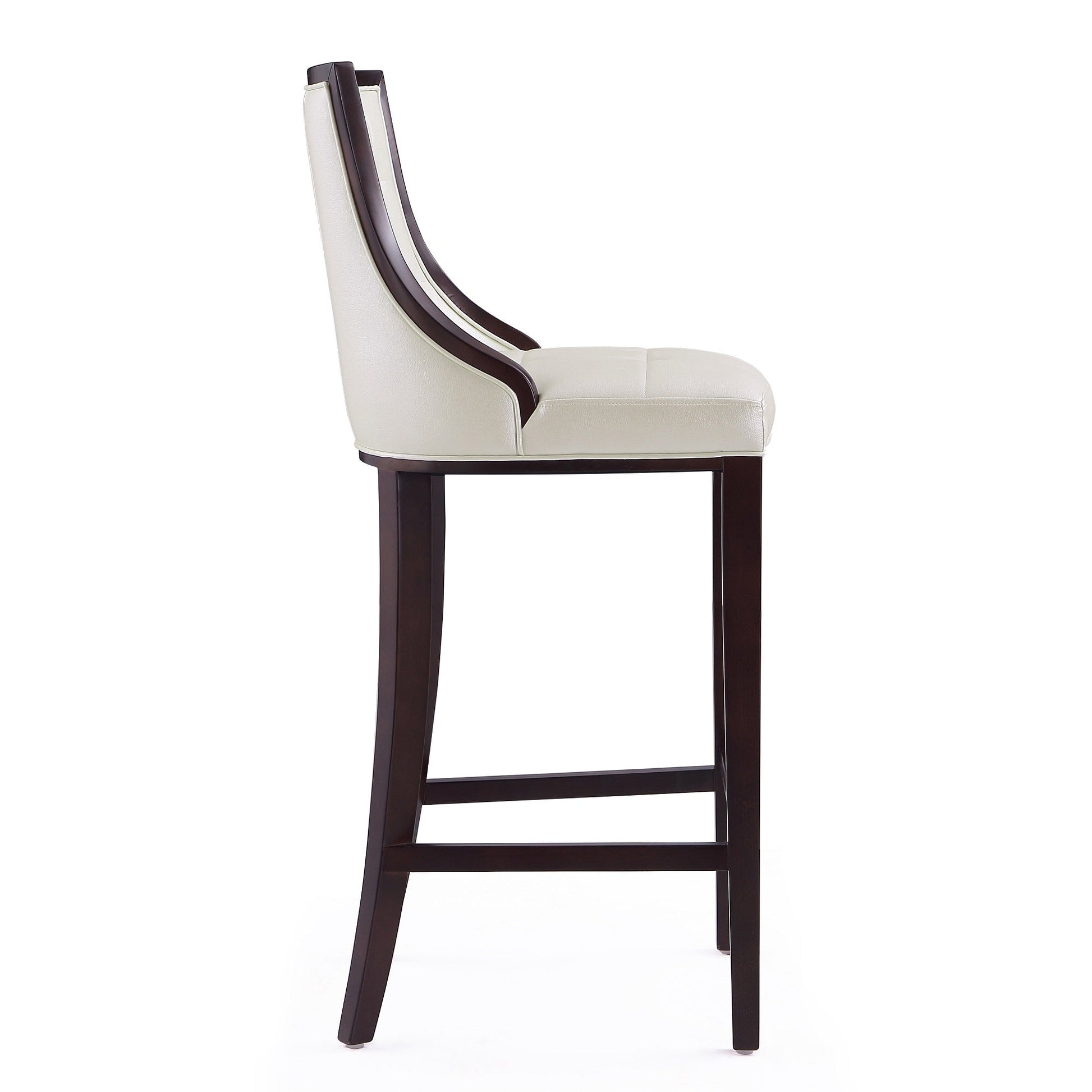 Fifth Avenue Bar Stool in Pearl White and Walnut (set of 3) - Ornate Home