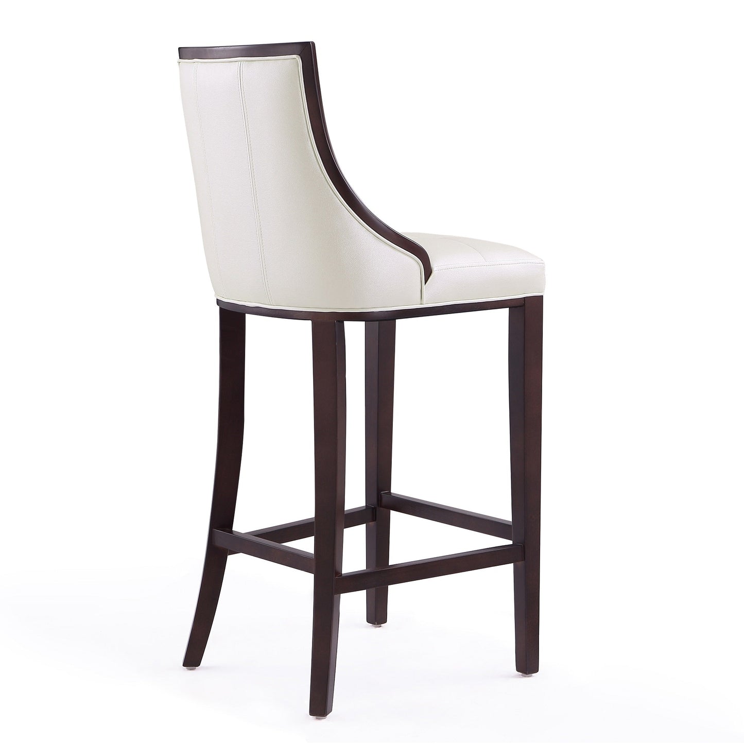 Fifth Avenue Bar Stool in Pearl White and Walnut (set of 3) - Ornate Home