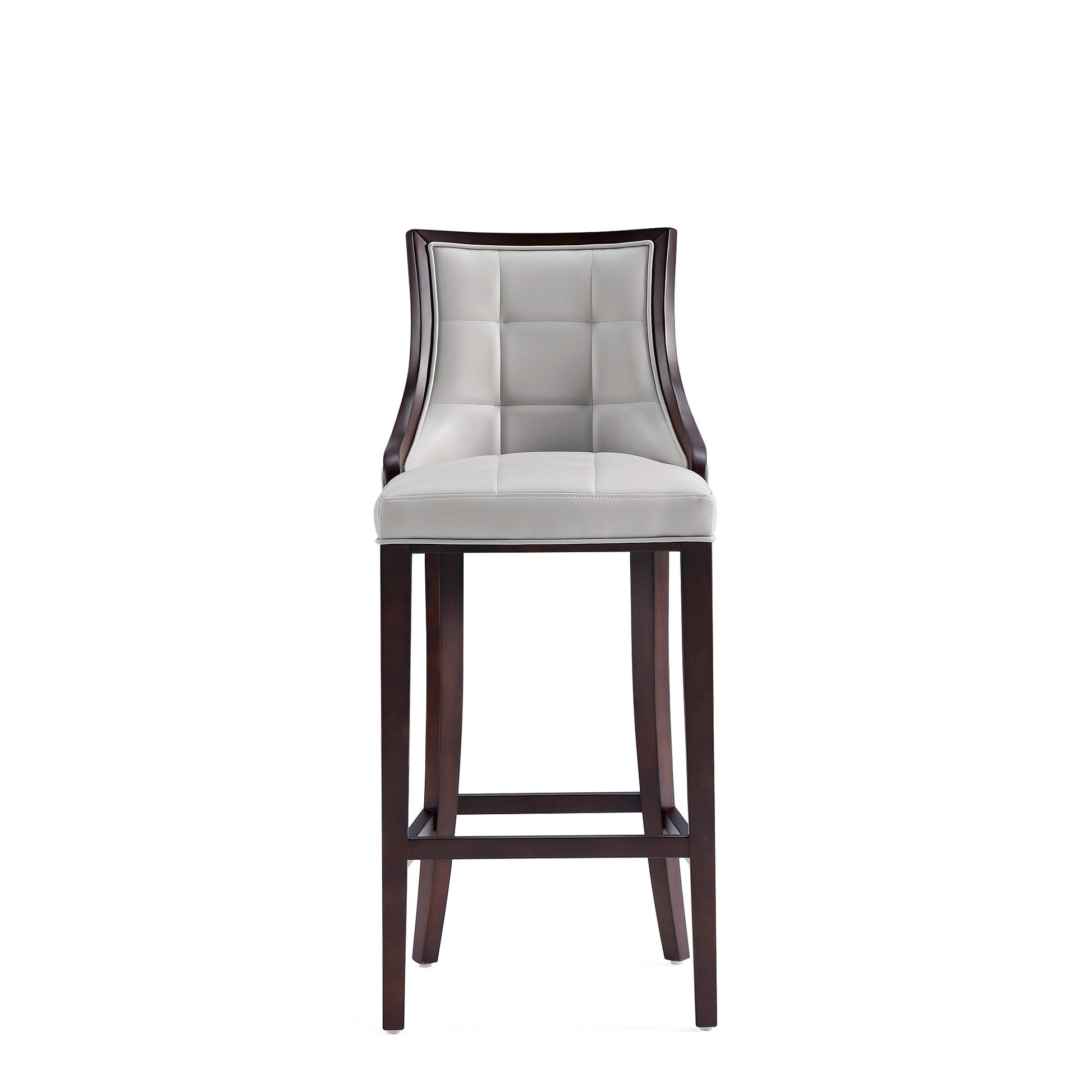Fifth Avenue Faux Leather Barstool in Light Grey (set of 2) - Ornate Home