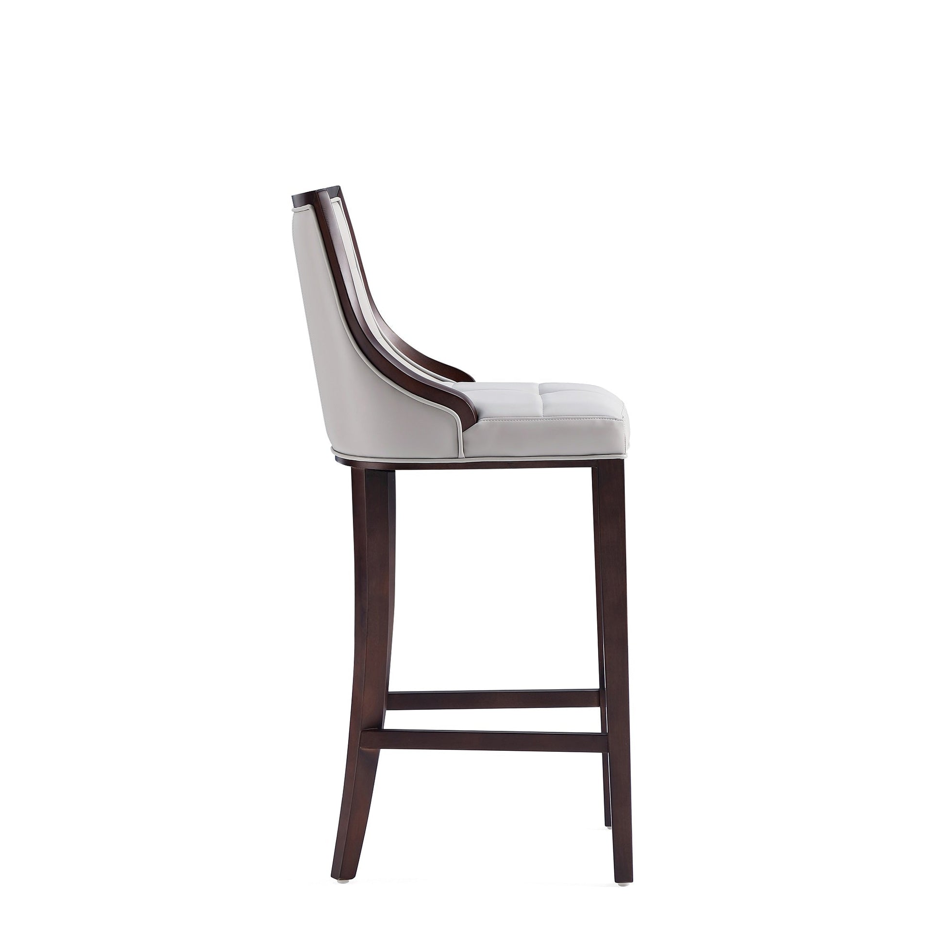 Fifth Avenue Faux Leather Barstool in Light Grey (set of 2) - Ornate Home