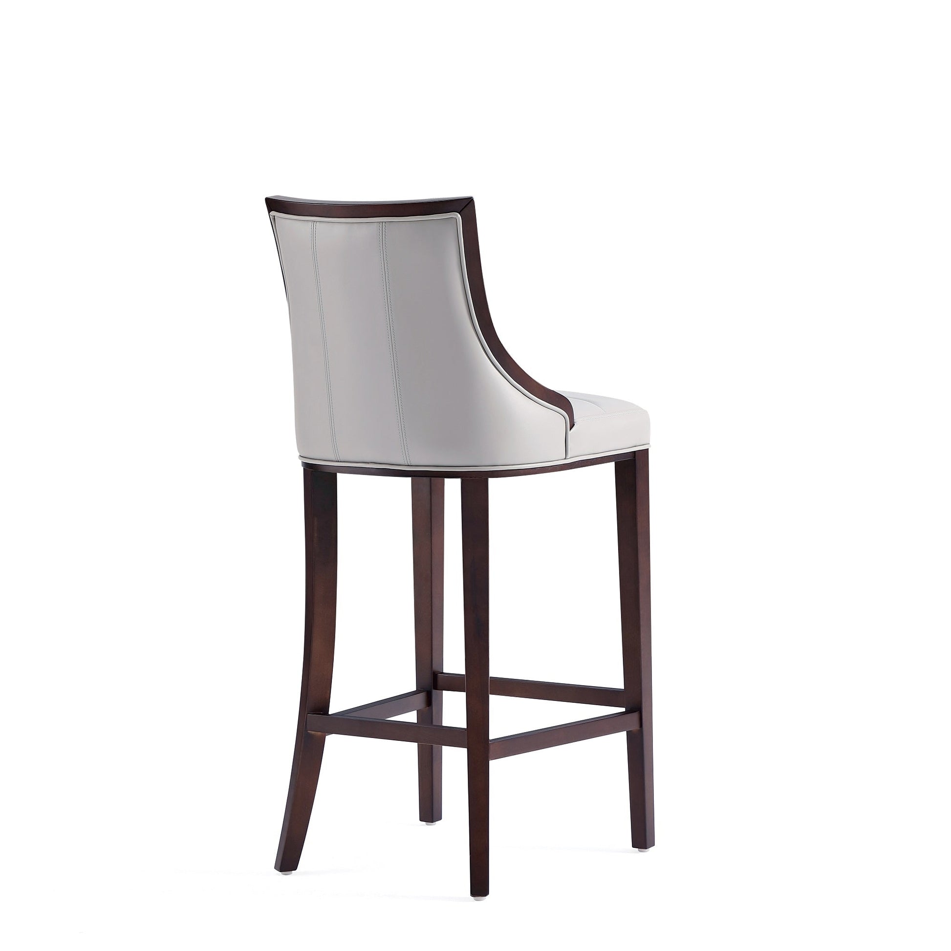 Fifth Avenue Faux Leather Barstool in Light Grey (set of 2) - Ornate Home