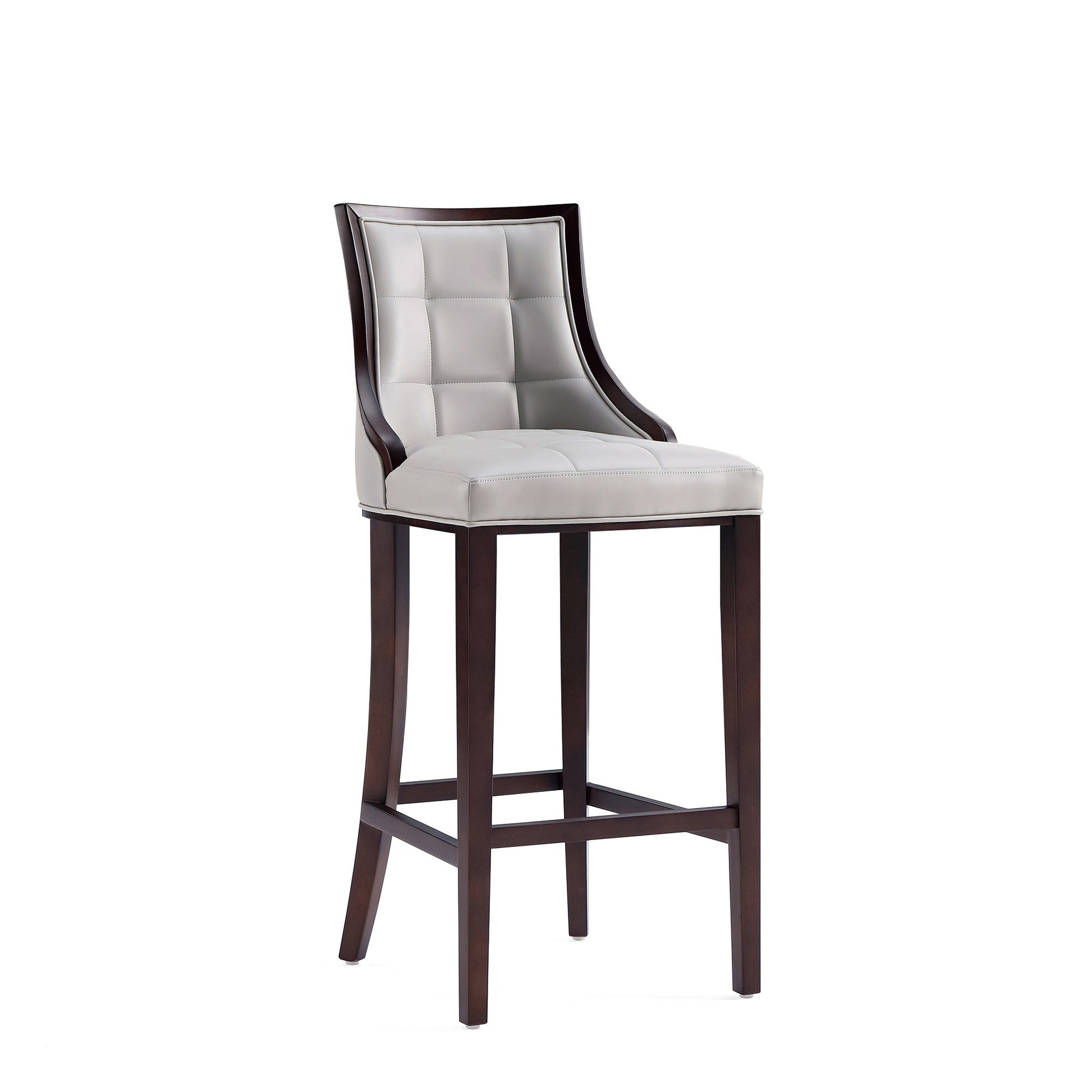 Fifth Avenue Faux Leather Barstool in Light Grey (set of 3) - Ornate Home