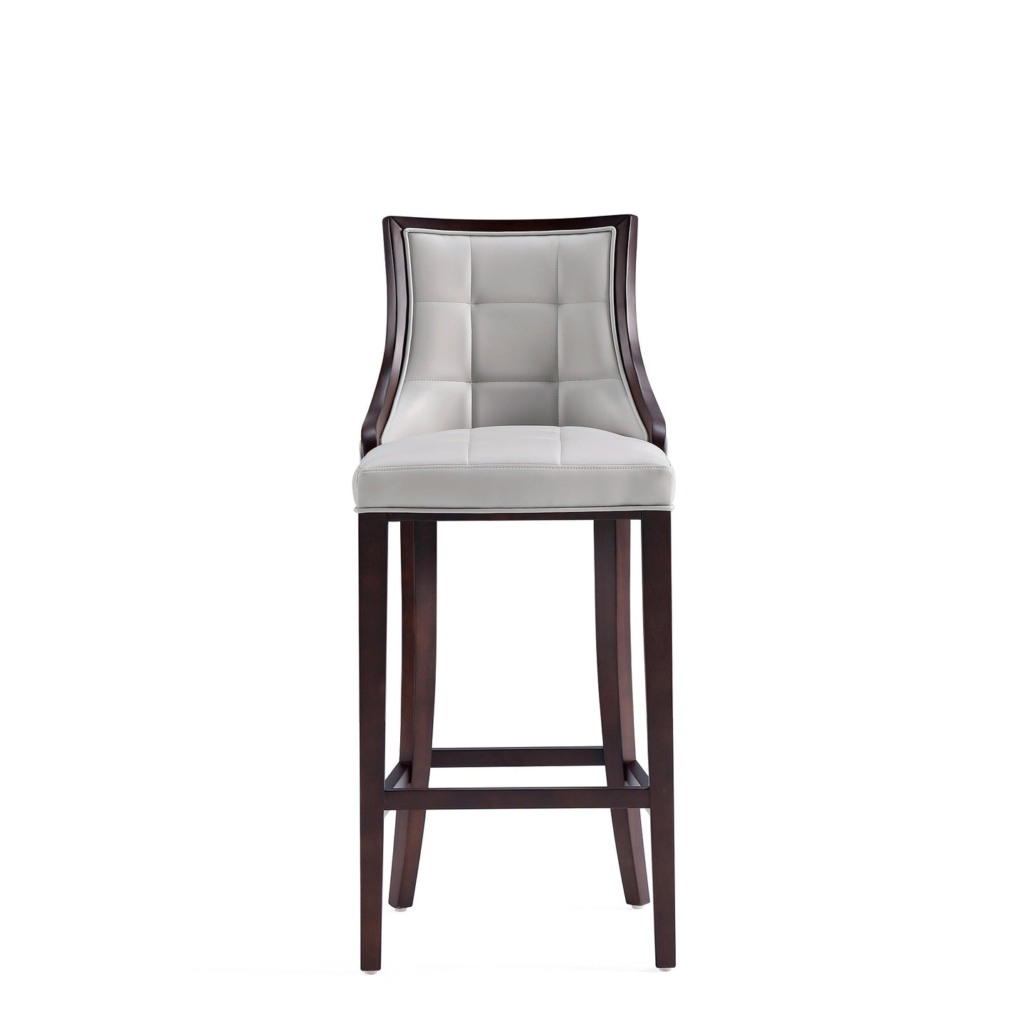 Fifth Avenue Faux Leather Barstool in Light Grey (set of 3) - Ornate Home