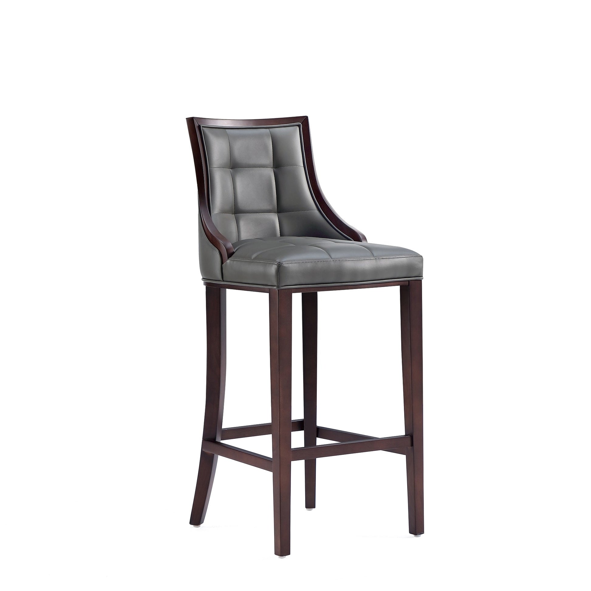 Fifth Avenue Faux Leather Barstool in Pebble Grey (set of 2) - Ornate Home