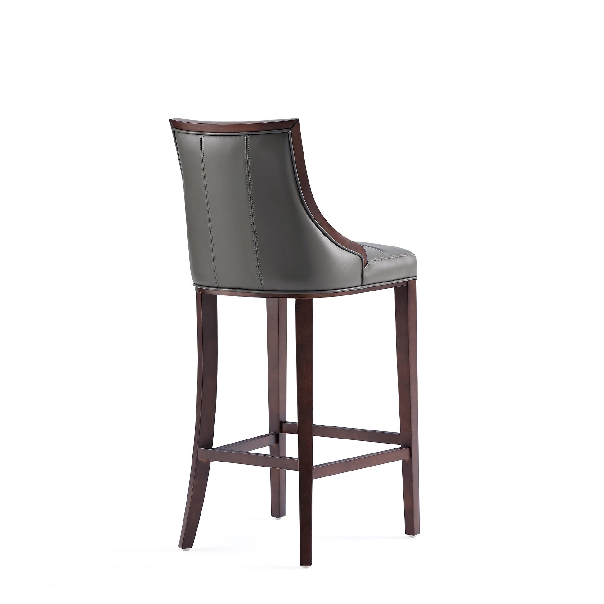 Fifth Avenue Faux Leather Barstool in Pebble Grey (set of 2) - Ornate Home