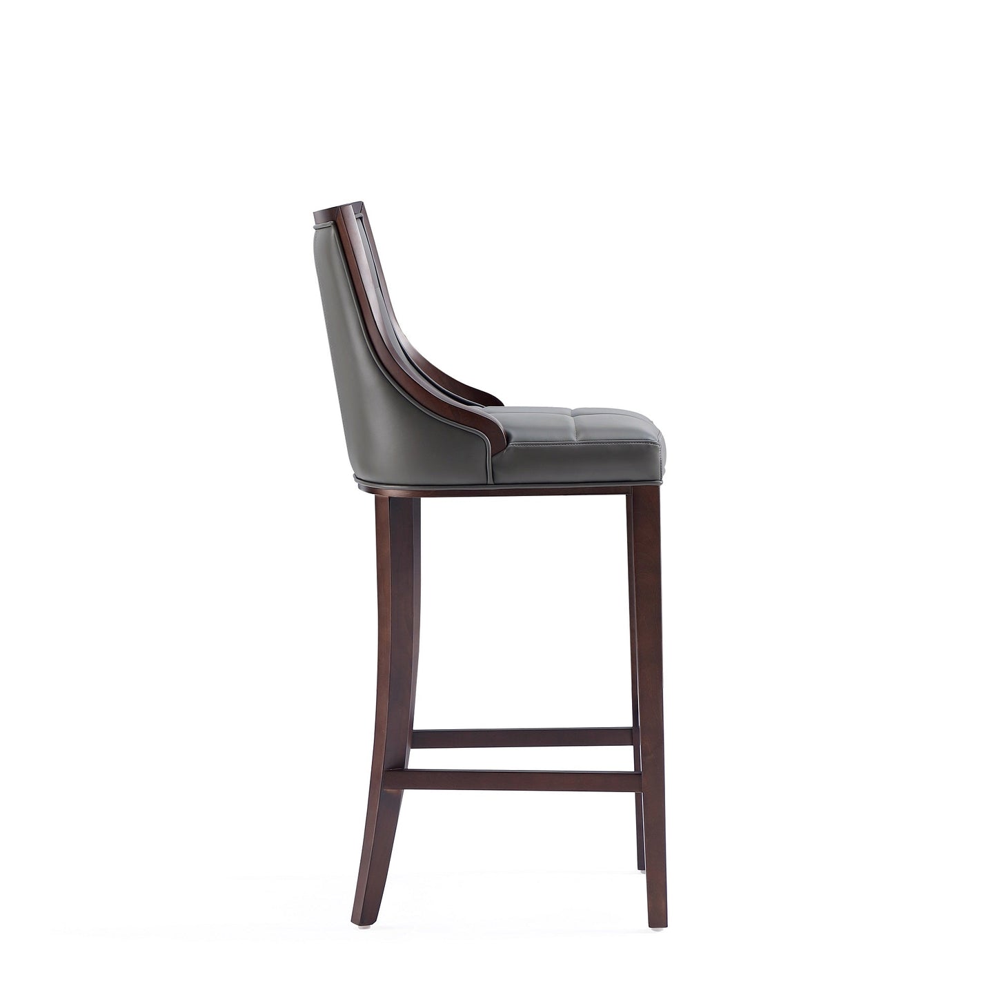 Fifth Avenue Faux Leather Barstool in Pebble Grey (set of 3) - Ornate Home