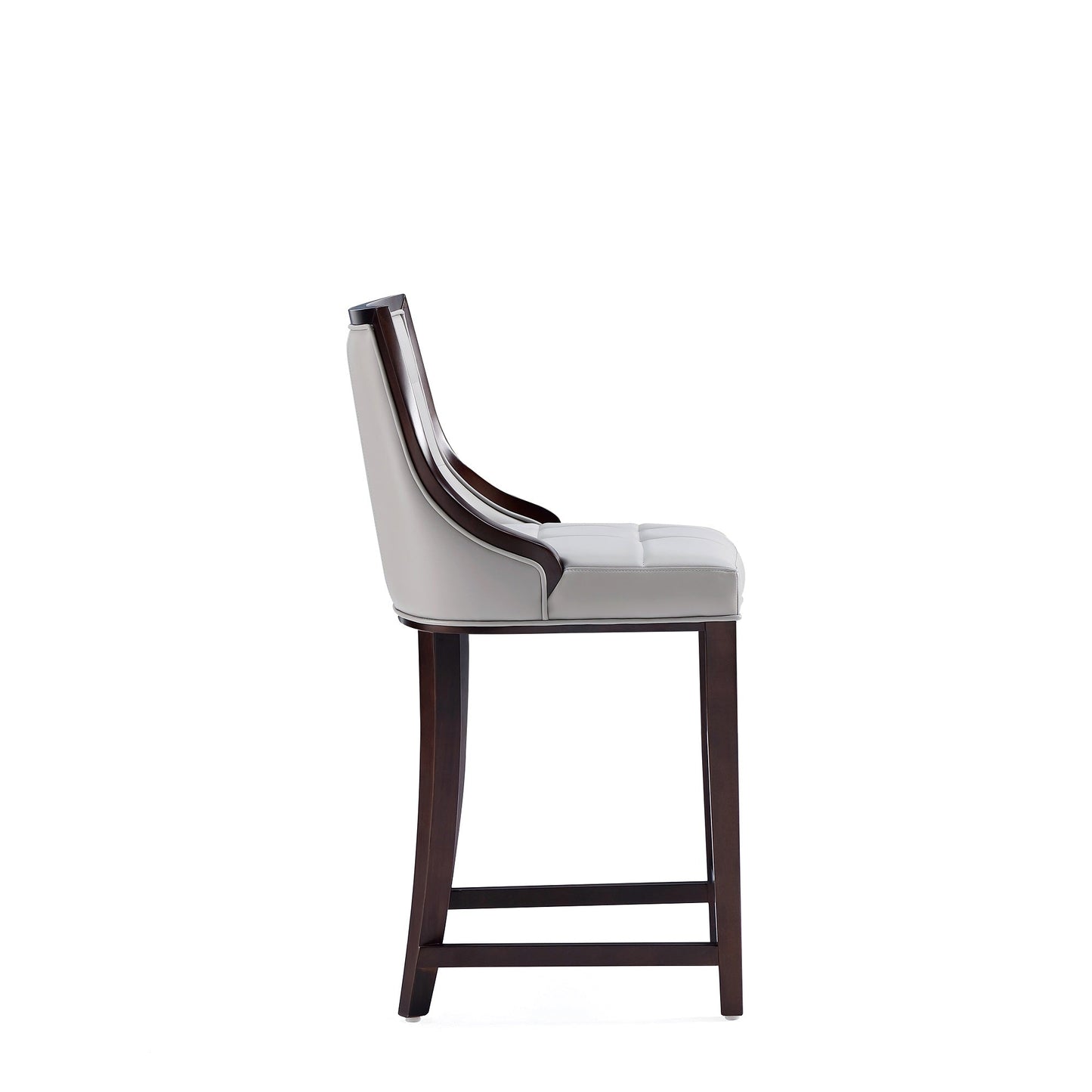 Fifth Avenue Faux Leather Counter Stool in Light Grey (set of 2) - Ornate Home