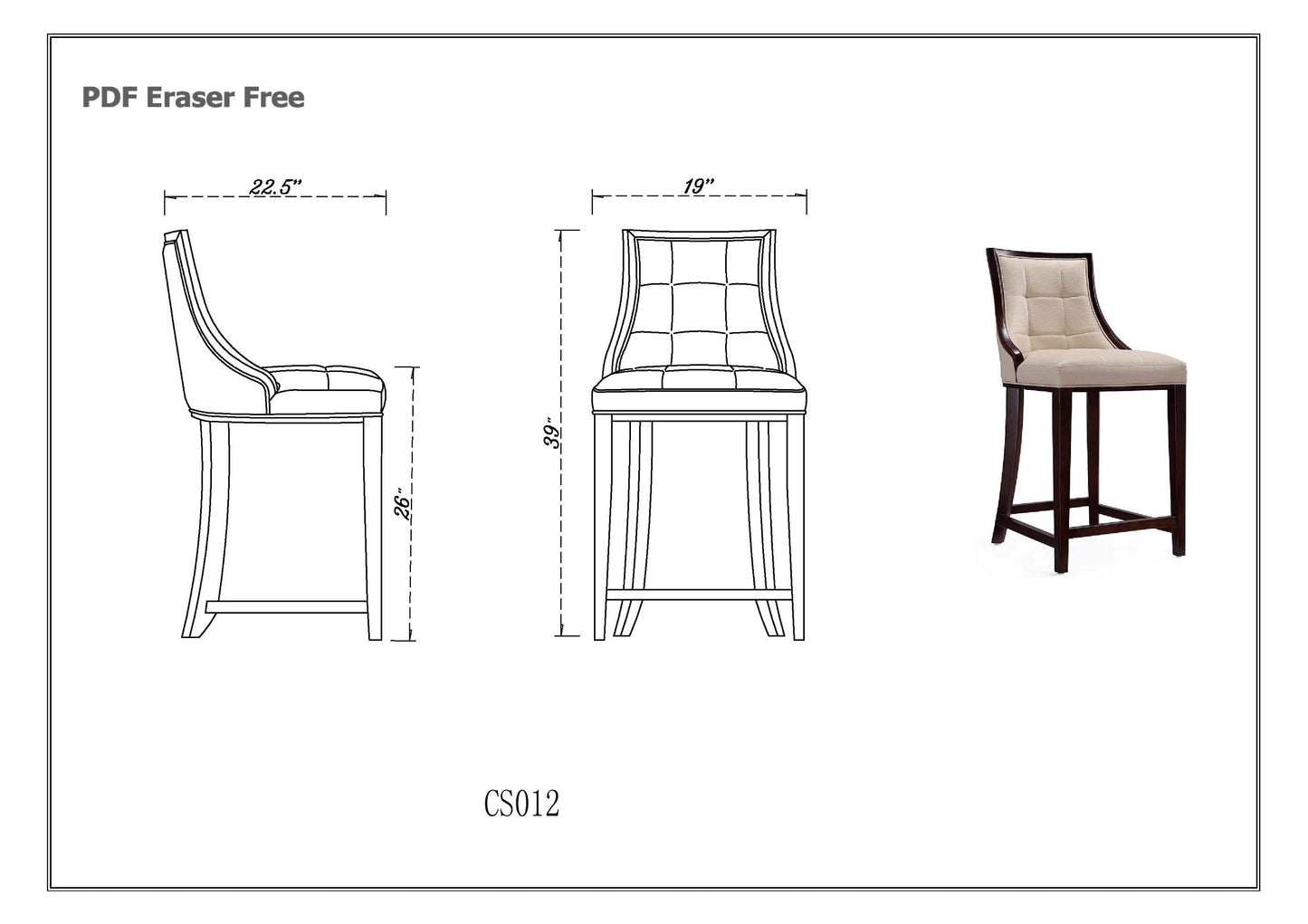 Fifth Avenue Faux Leather Counter Stool in Pebble Grey (set of 2) - Ornate Home