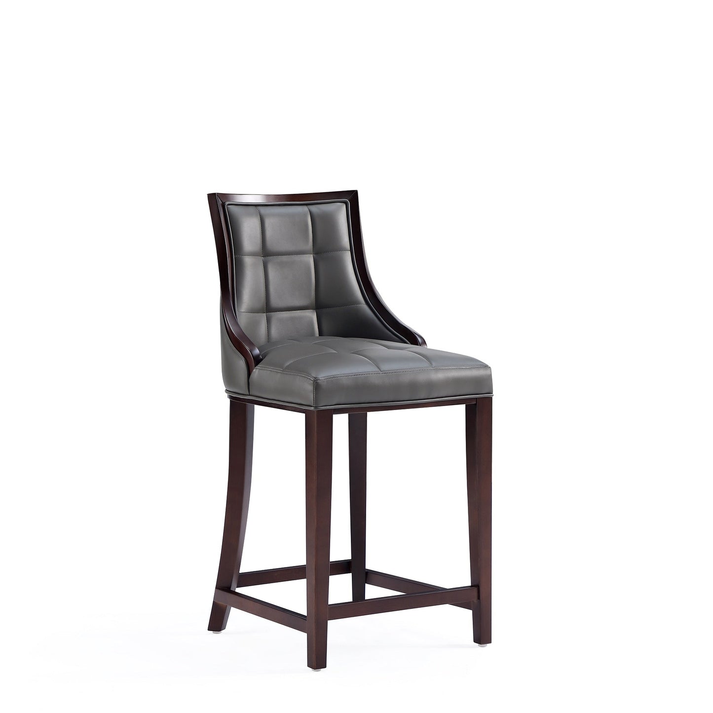 Fifth Avenue Faux Leather Counter Stool in Pebble Grey (set of 2) - Ornate Home