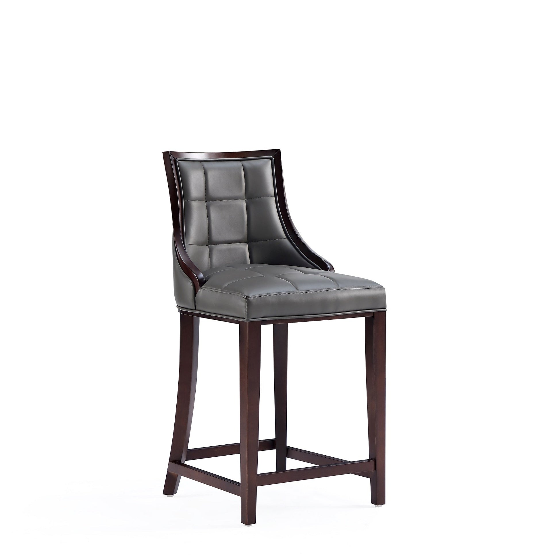 Fifth Avenue Faux Leather Counter Stool in Pebble Grey (set of 2) - Ornate Home