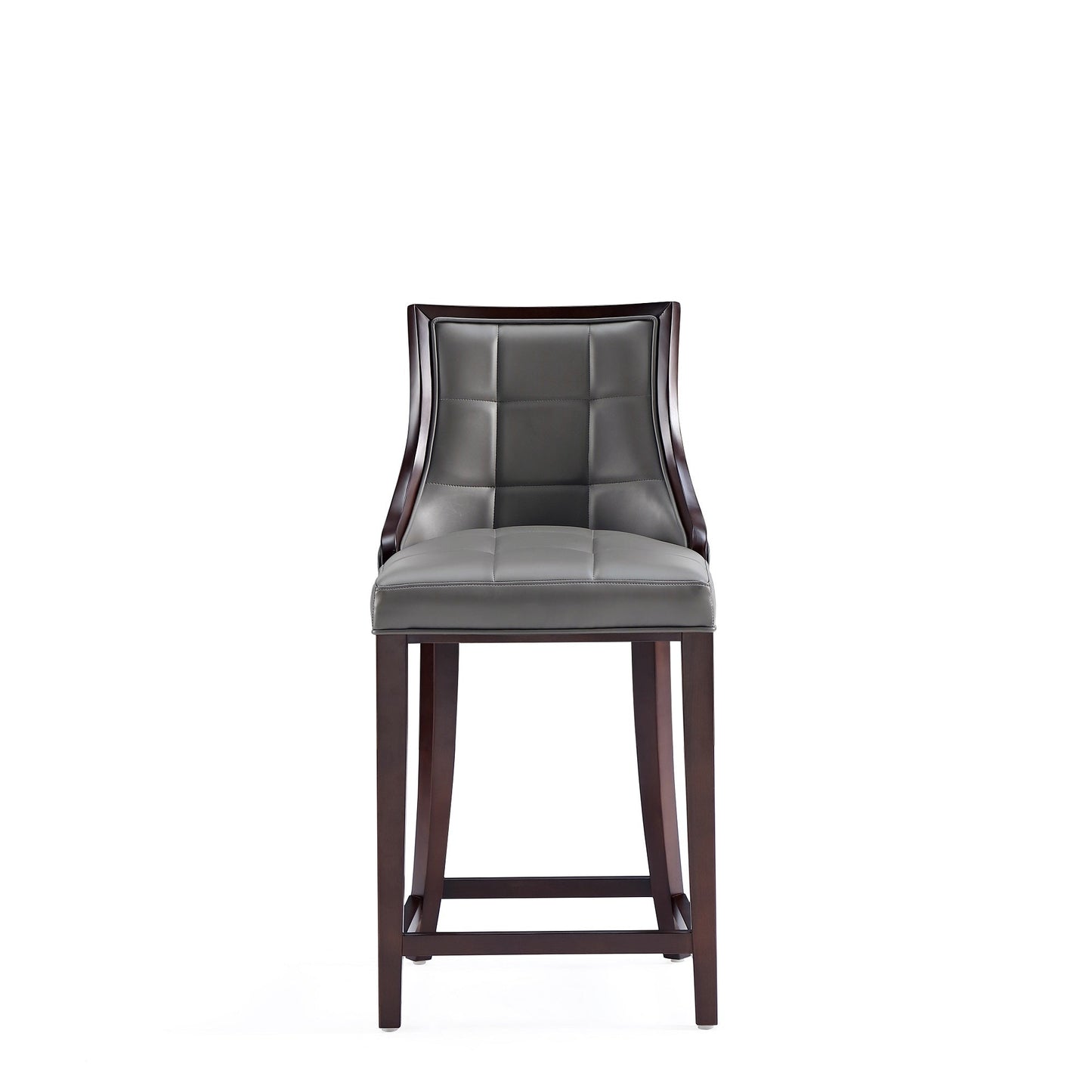 Fifth Avenue Faux Leather Counter Stool in Pebble Grey (set of 2) - Ornate Home
