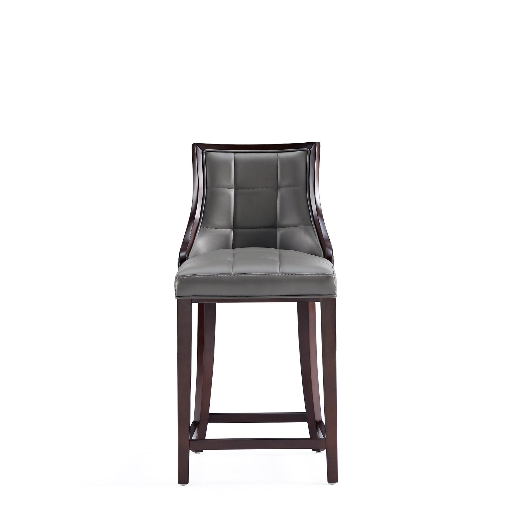 Fifth Avenue Faux Leather Counter Stool in Pebble Grey (set of 2) - Ornate Home