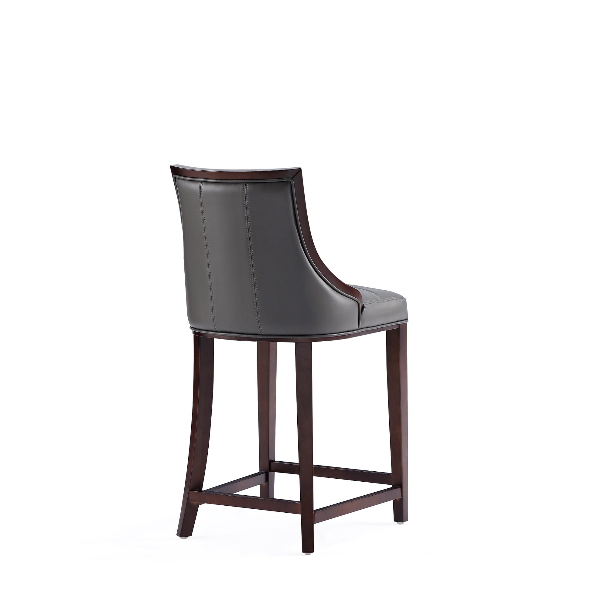 Fifth Avenue Faux Leather Counter Stool in Pebble Grey (set of 2) - Ornate Home