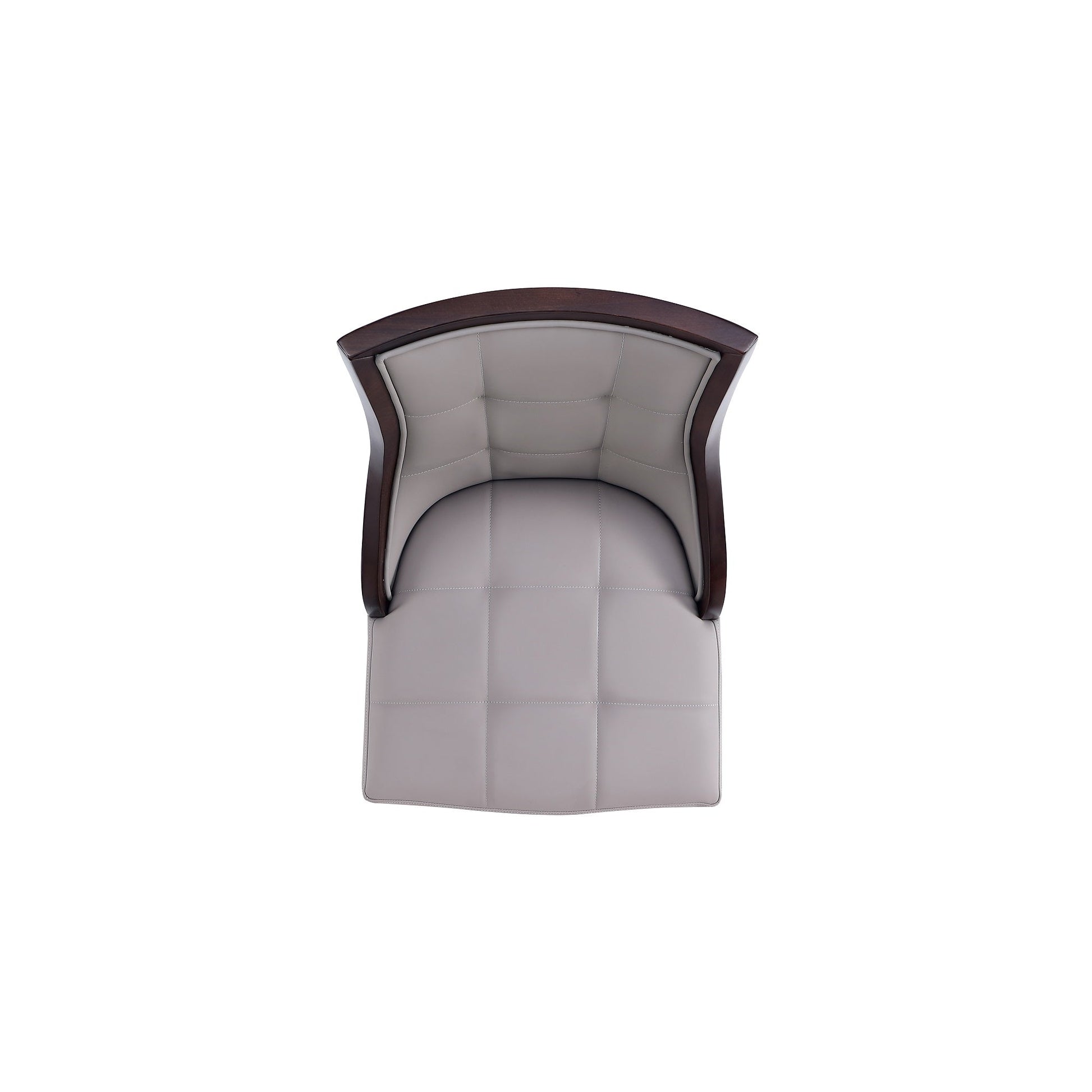 Fifth Avenue Faux Leather Dining Chair (Set of Two) in Grey and Walnut - Ornate Home