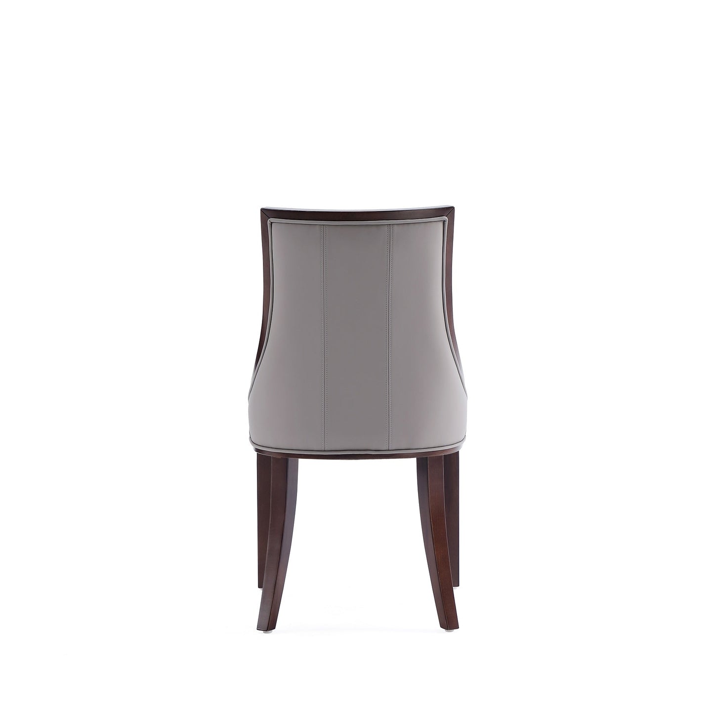 Fifth Avenue Faux Leather Dining Chair in Grey and Walnut (set of 4) - Ornate Home