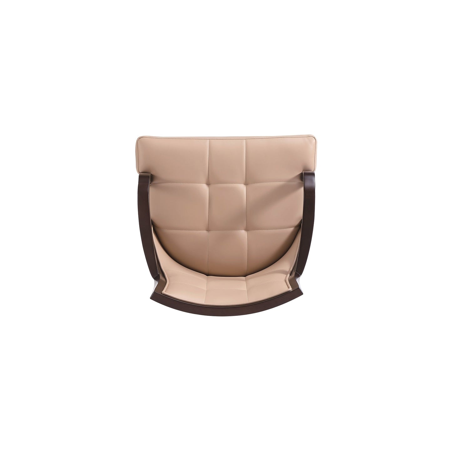 Fifth Avenue Faux Leather and Velvet Dining Armchair in Tan and Walnut - Ornate Home