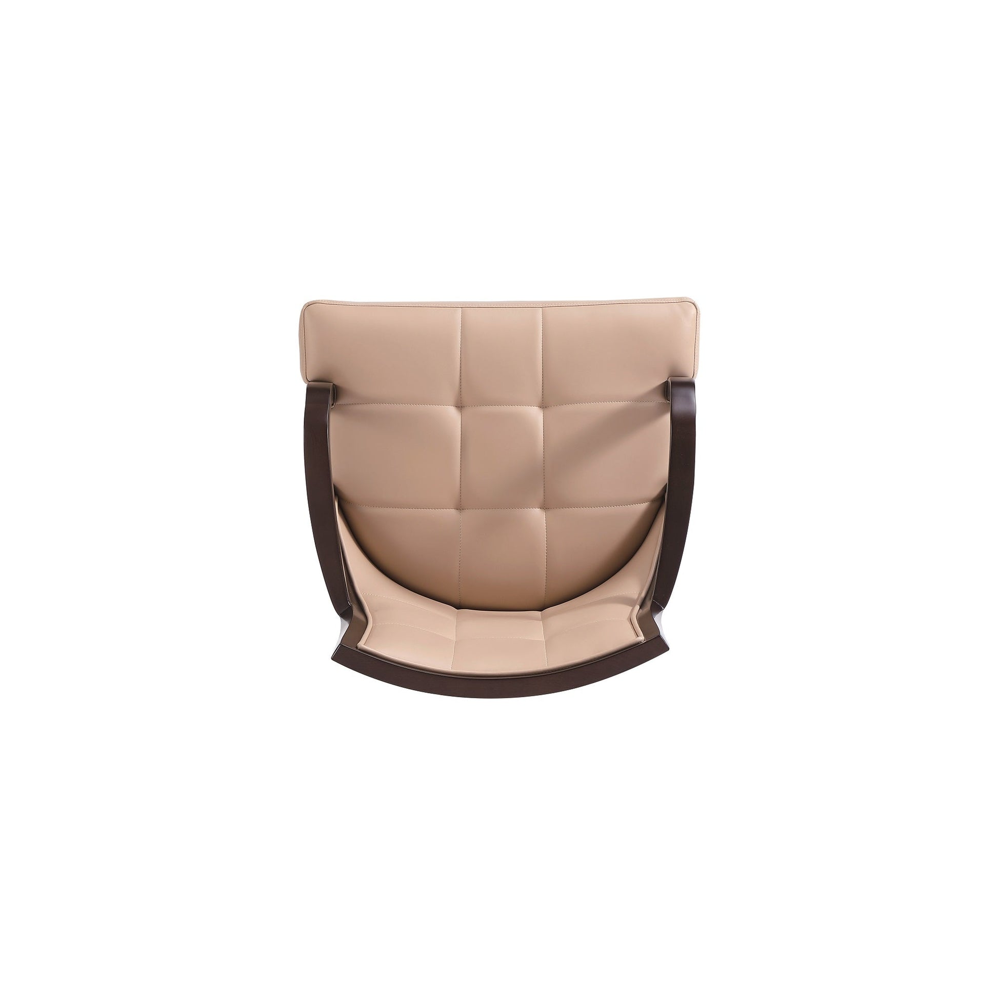 Fifth Avenue Faux Leather and Velvet Dining Armchair in Tan and Walnut - Ornate Home