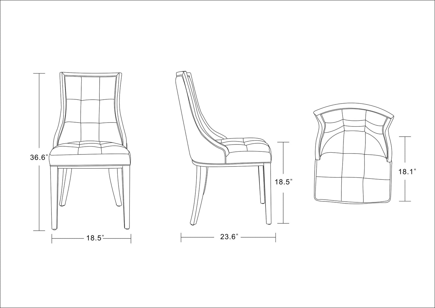 Fifth Avenue Faux Leather and Velvet Dining Chair (Set of Two) in Tan and Walnut - Ornate Home