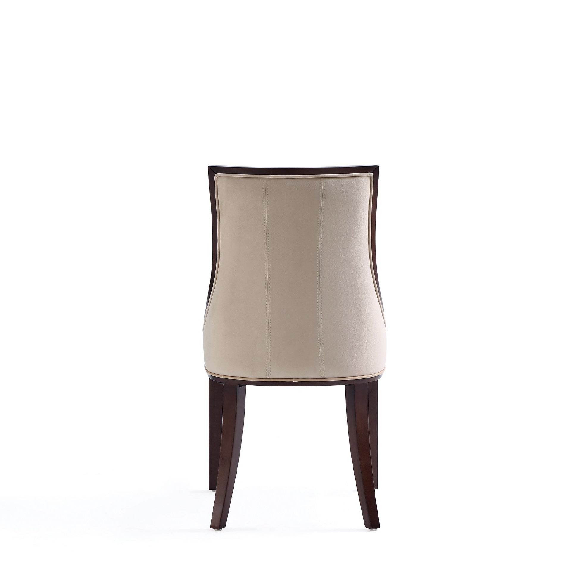 Fifth Avenue Faux Leather and Velvet Dining Chair (Set of Two) in Tan and Walnut - Ornate Home
