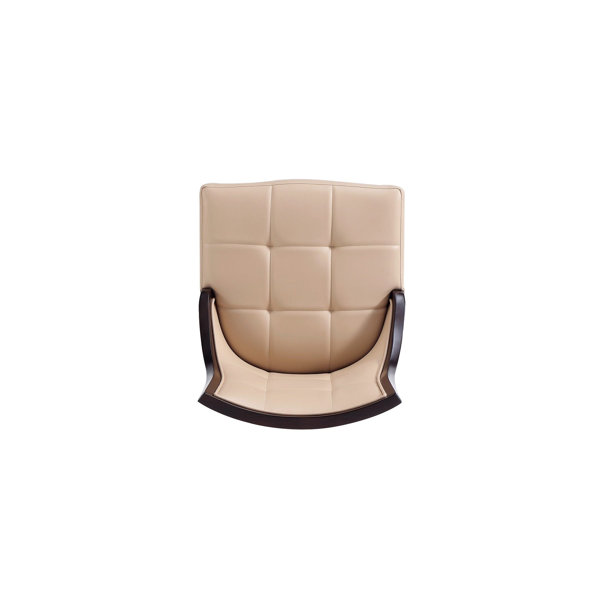 Fifth Avenue Faux Leather and Velvet Dining Chair (Set of Two) in Tan and Walnut - Ornate Home