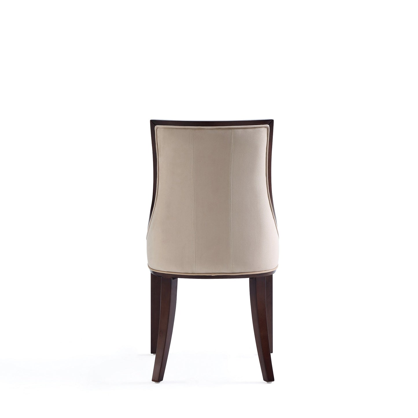 Fifth Avenue Faux Leather and Velvet Dining Chair in Tan and Walnut (set of 4) - Ornate Home