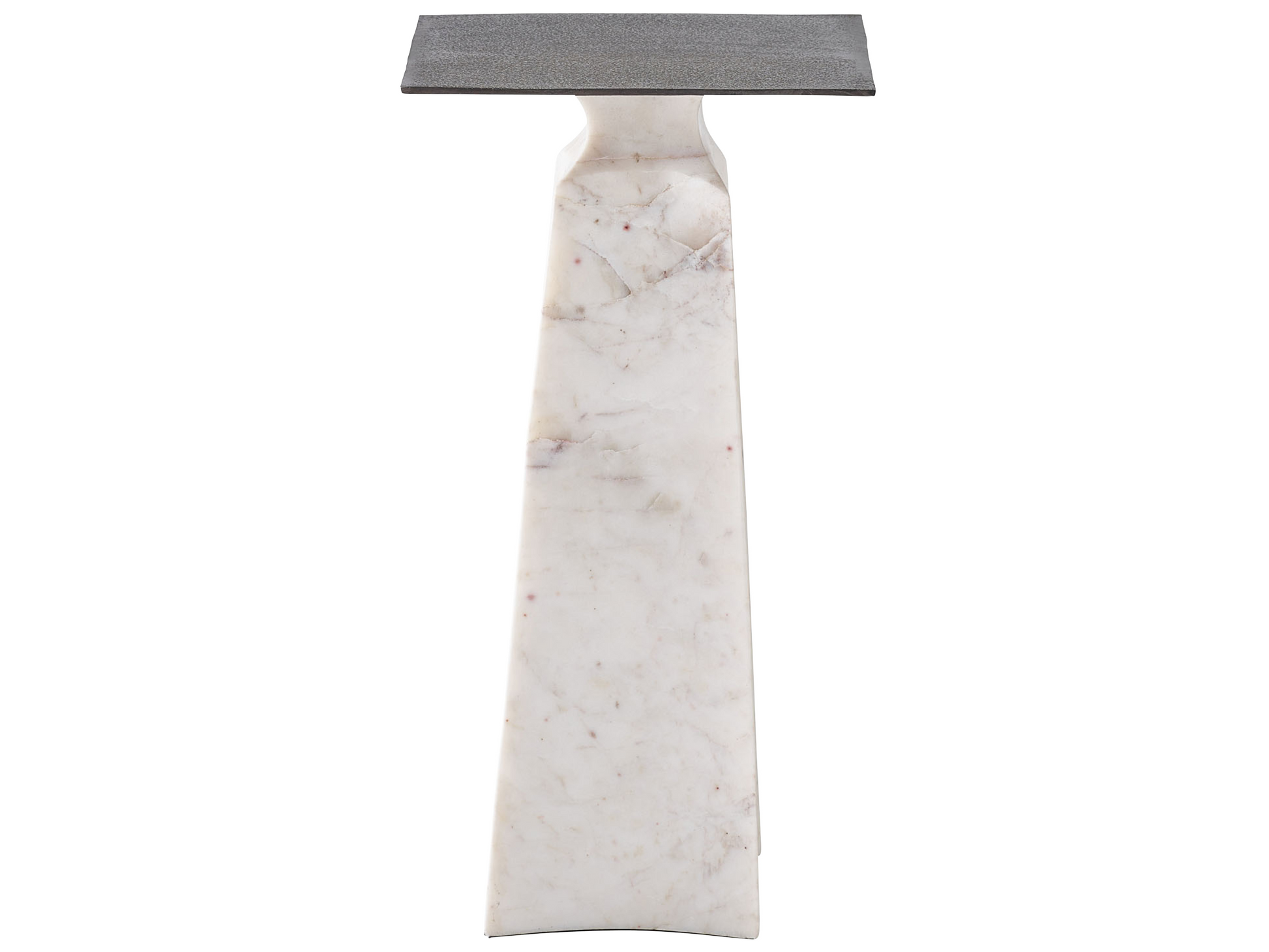 Figuration Gray/White Side Table w/ Marble Base - Ornate Home