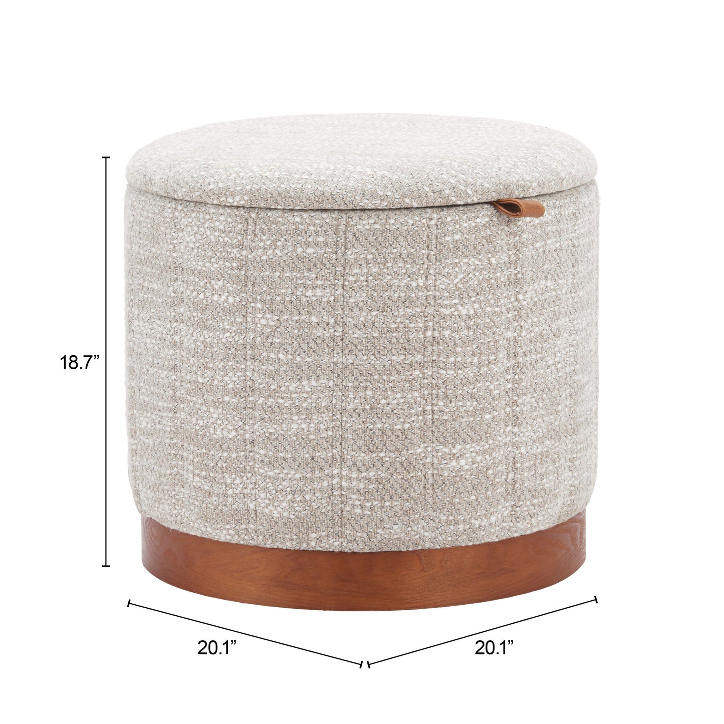 Fije Gray Storage Ottoman - Ornate Home