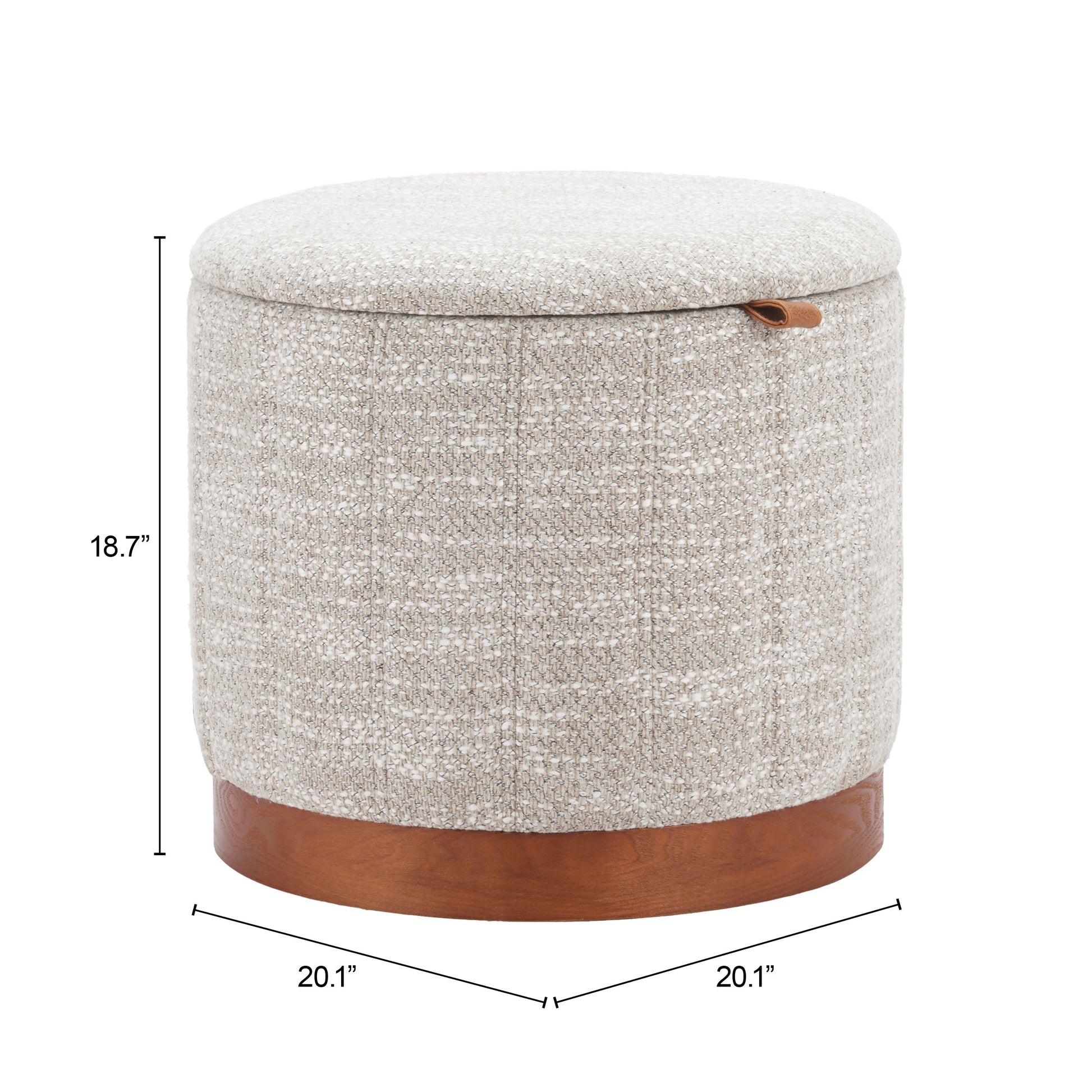 Fije Gray Storage Ottoman - Ornate Home
