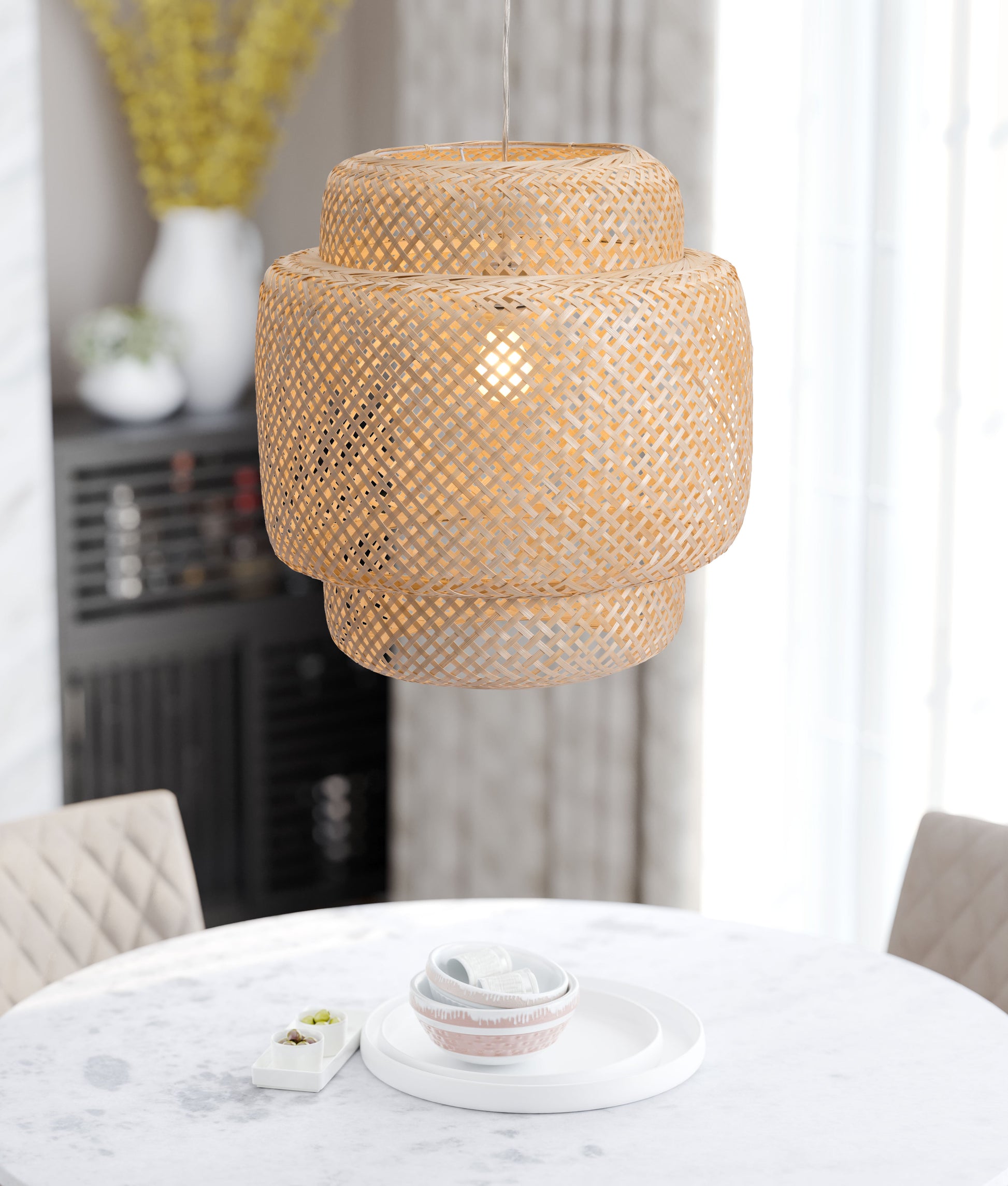 Finch Natural Ceiling Lamp - Ornate Home