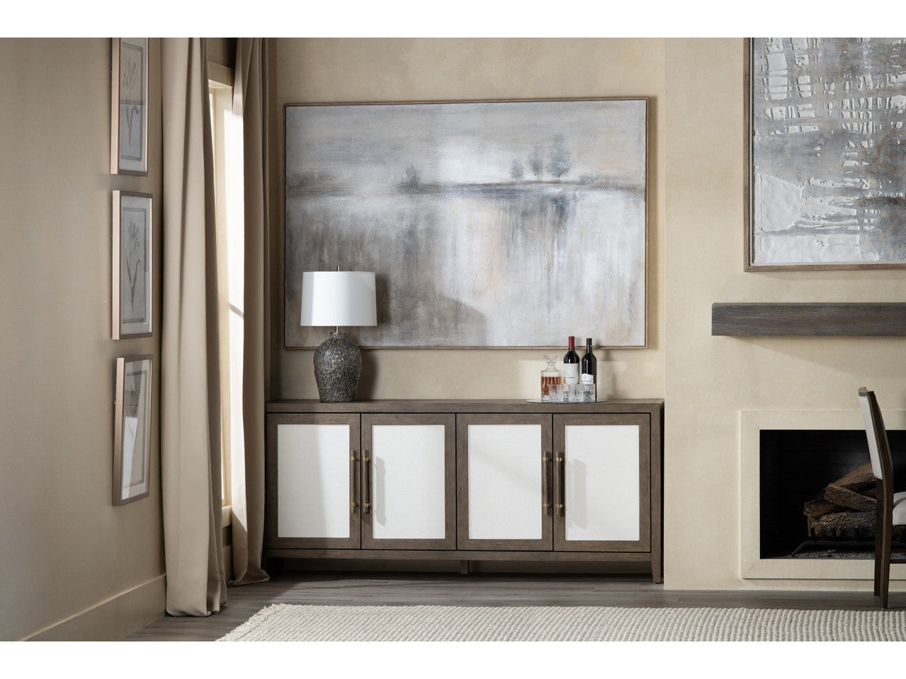 Finn Brown/White Four-Door Sideboard - Ornate Home