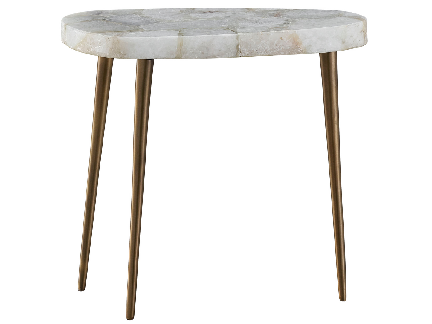 Fino Agate/Antique Satin Brass Short Side Table - Ornate Home