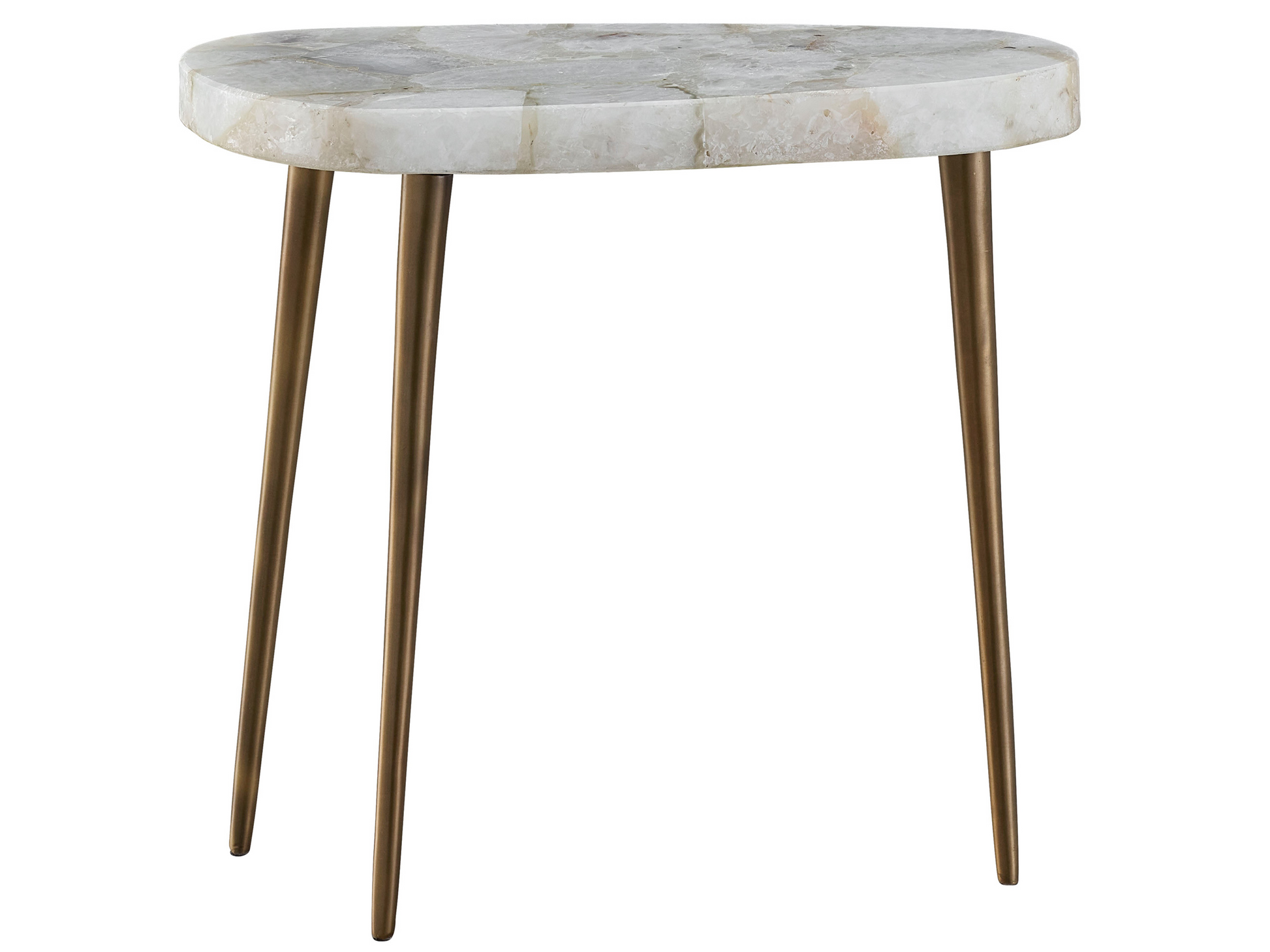 Fino Agate/Antique Satin Brass Short Side Table - Ornate Home