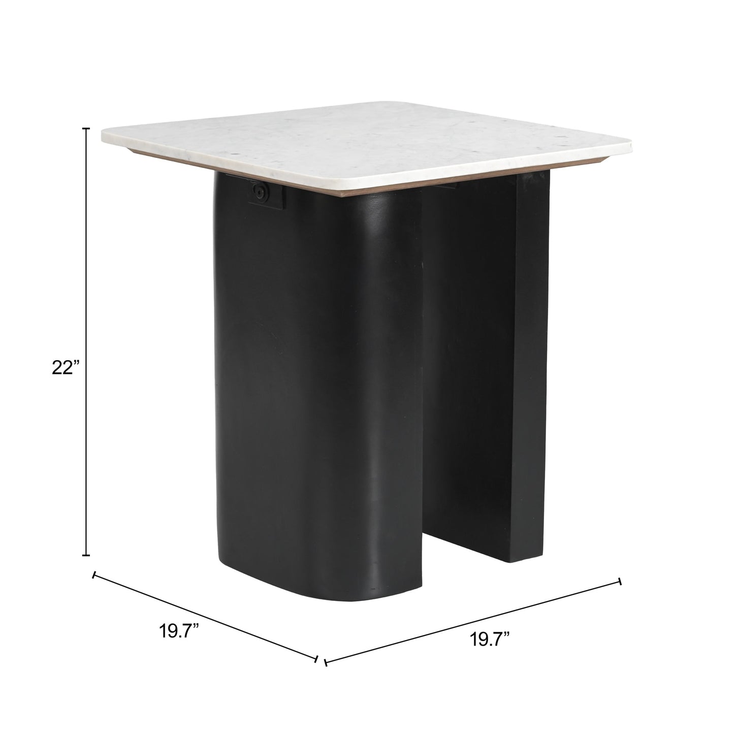 Fiora White & Black Side Table - Ornate Home