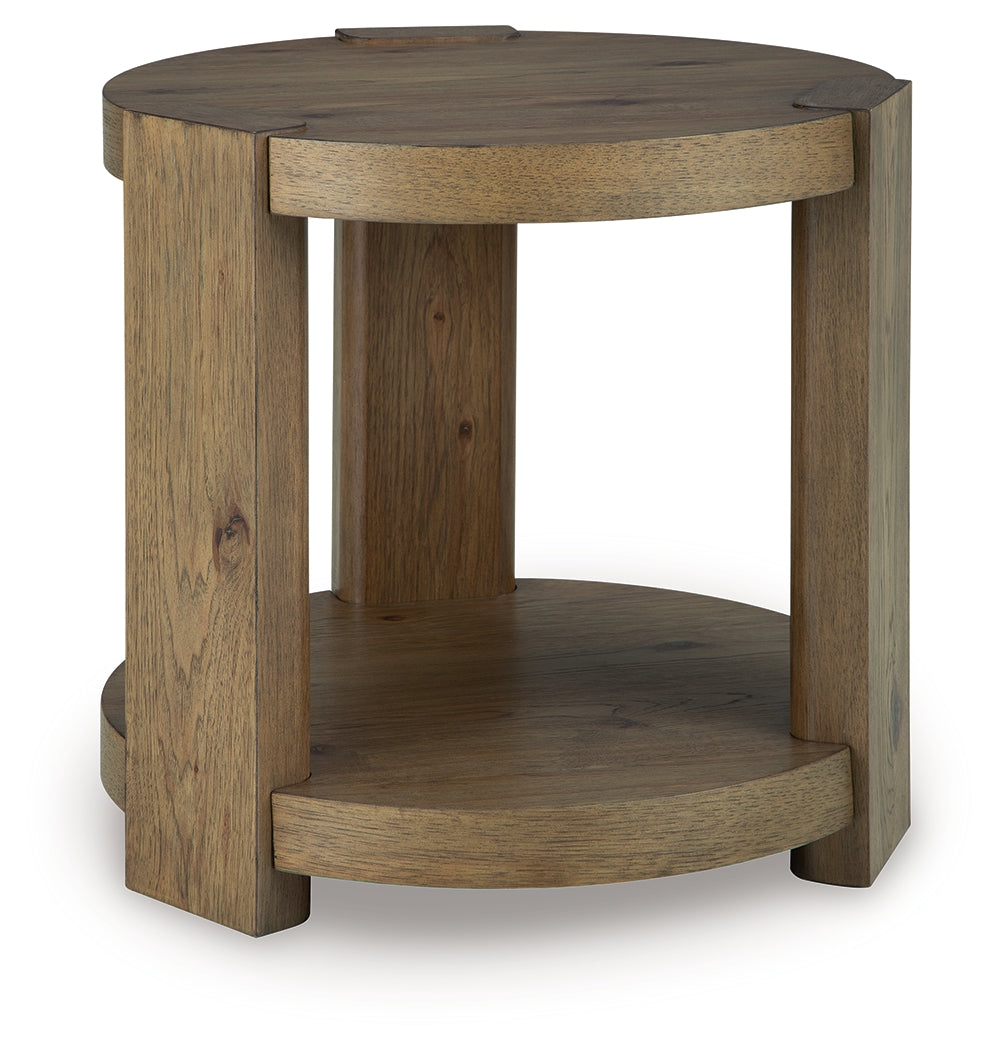 Flangren Light Brown End Table- Viva Furn
