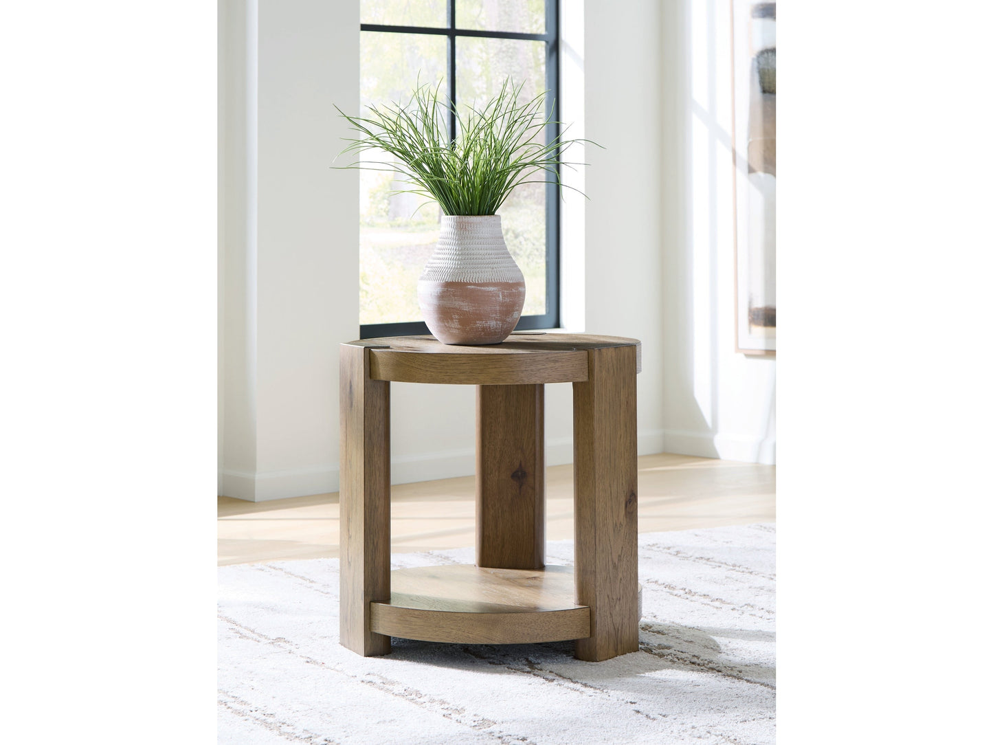 Flangren Light Brown End Table- Viva Furn