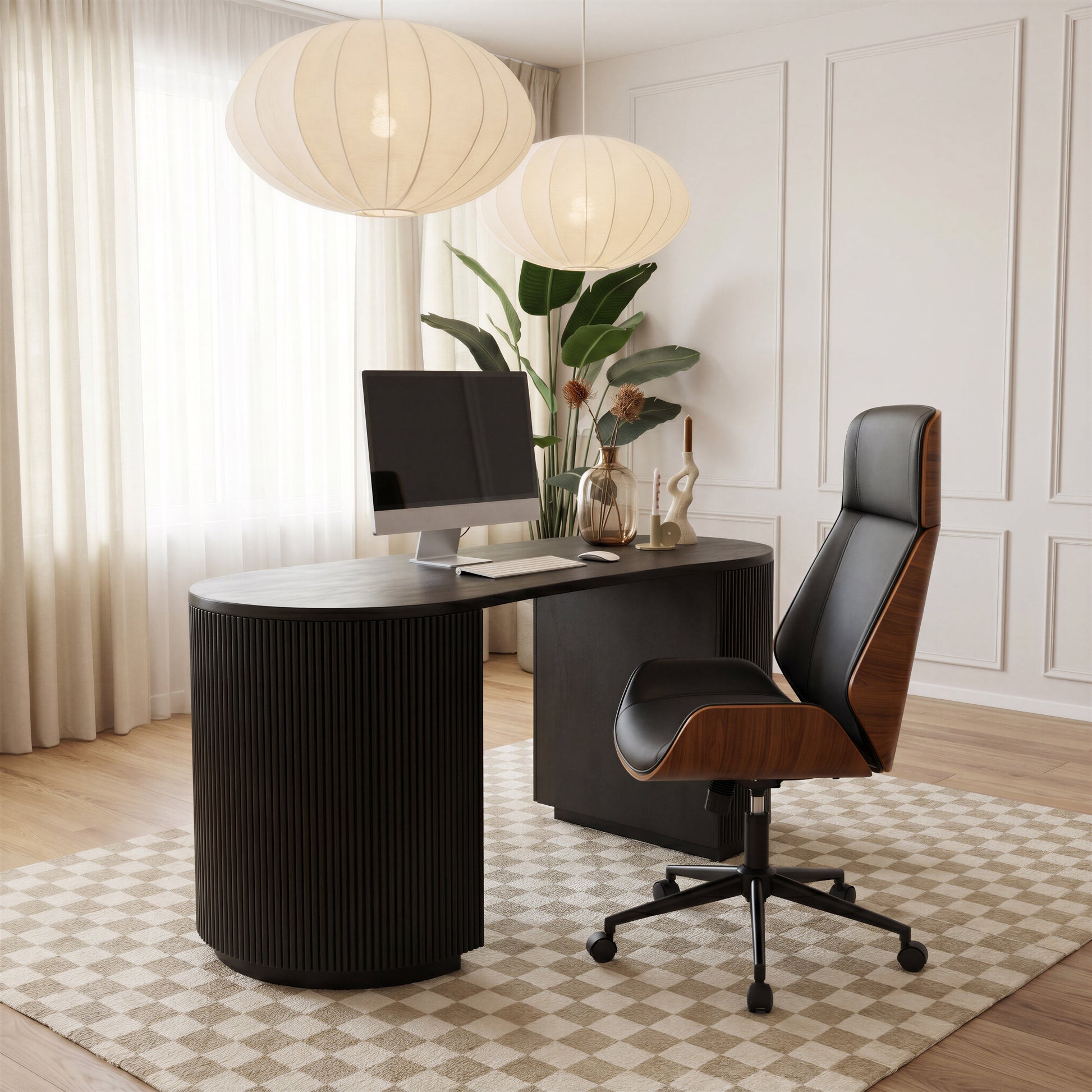 Flex Black High Back Office Chair - Ornate Home